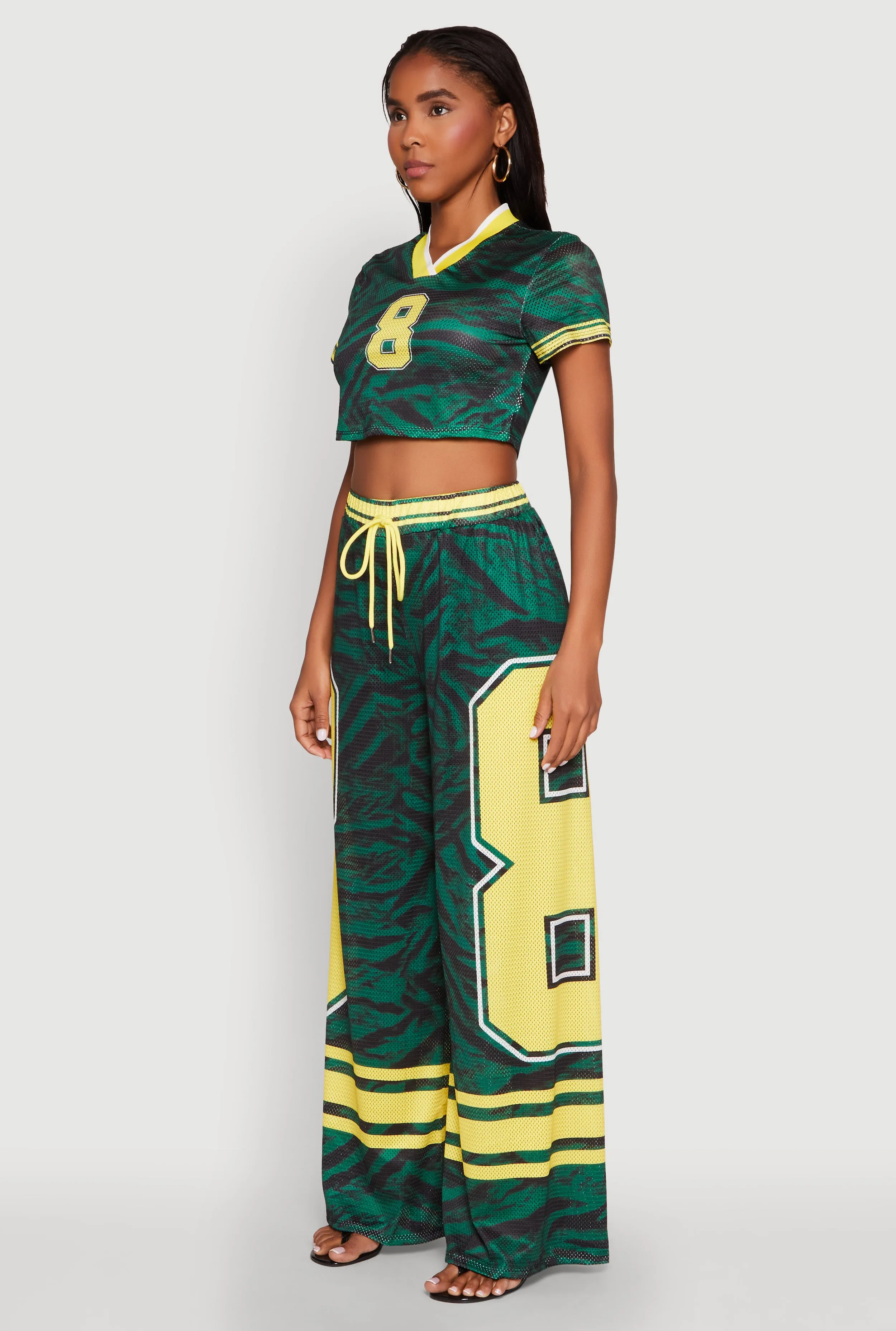 Graphic Zebra Print Cropped Football Jersey sold by Rainbow product image thumbnail 5