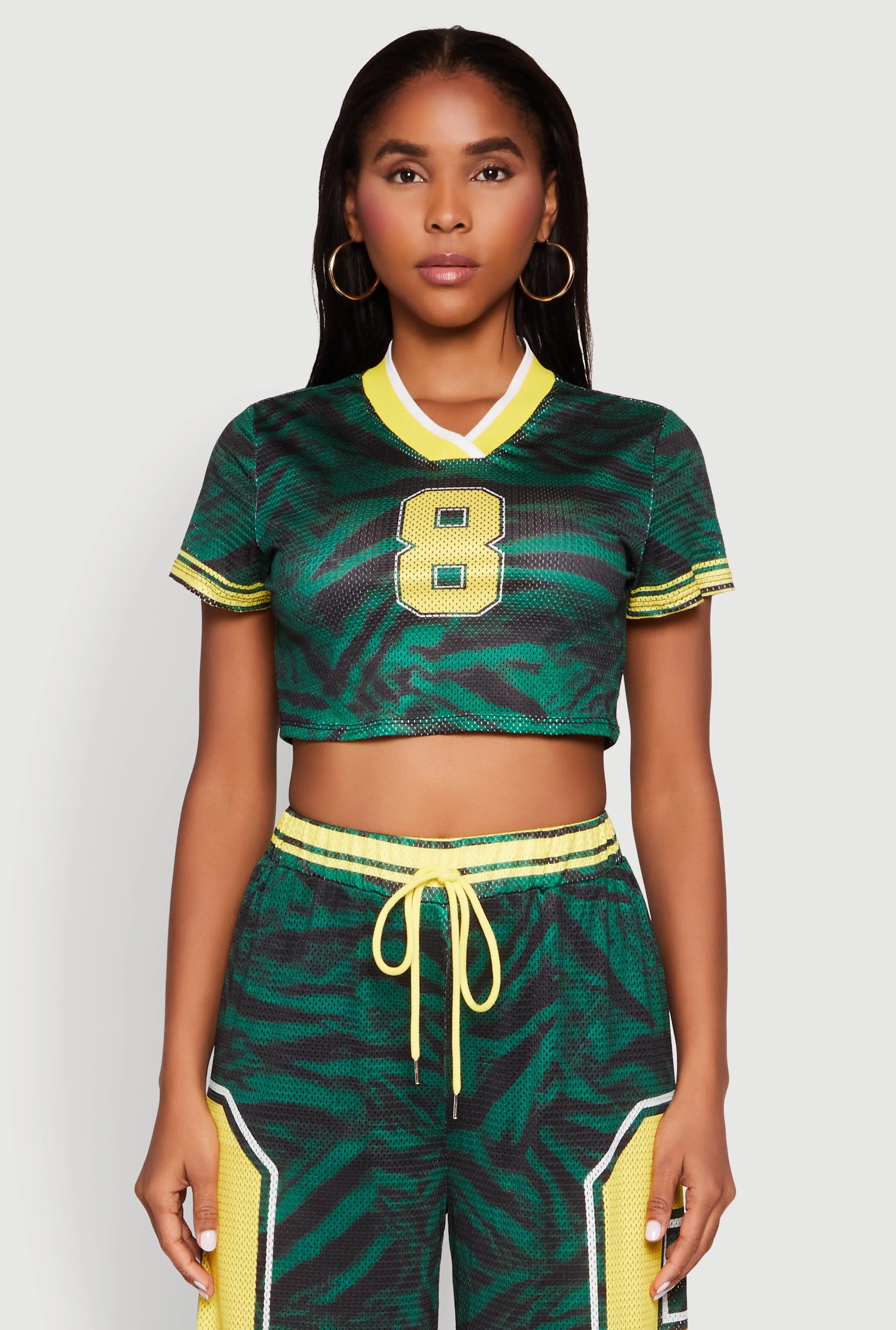 Graphic Zebra Print Cropped Football Jersey sold by Rainbow