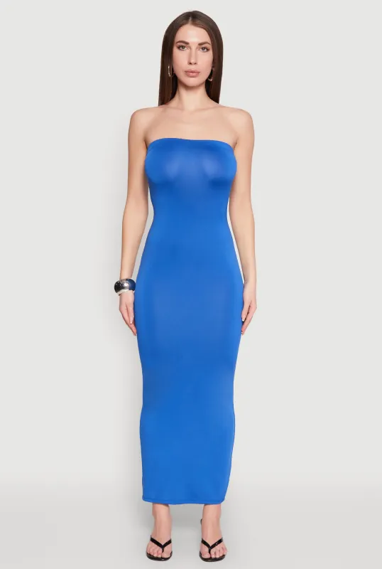 Slit Back Maxi Tube Dress sold by Rainbow