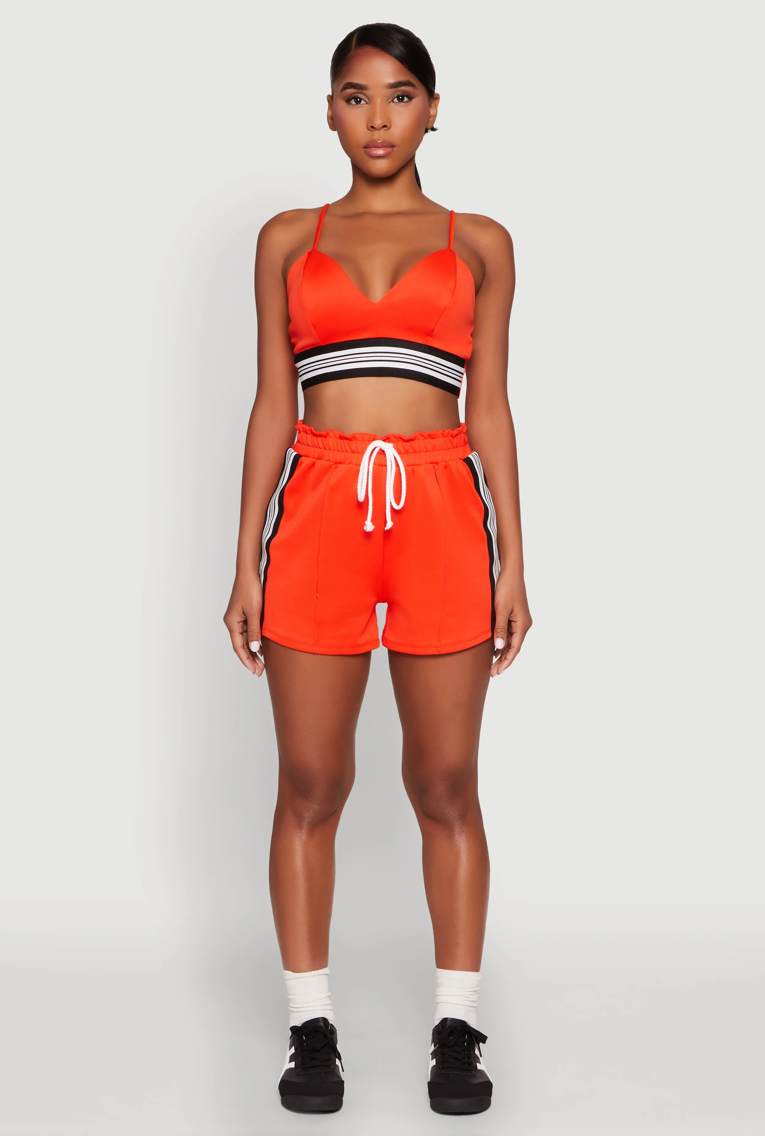 Contrast Side Stripe Paper Bag Waist Short sold by Rainbow product image thumbnail 2