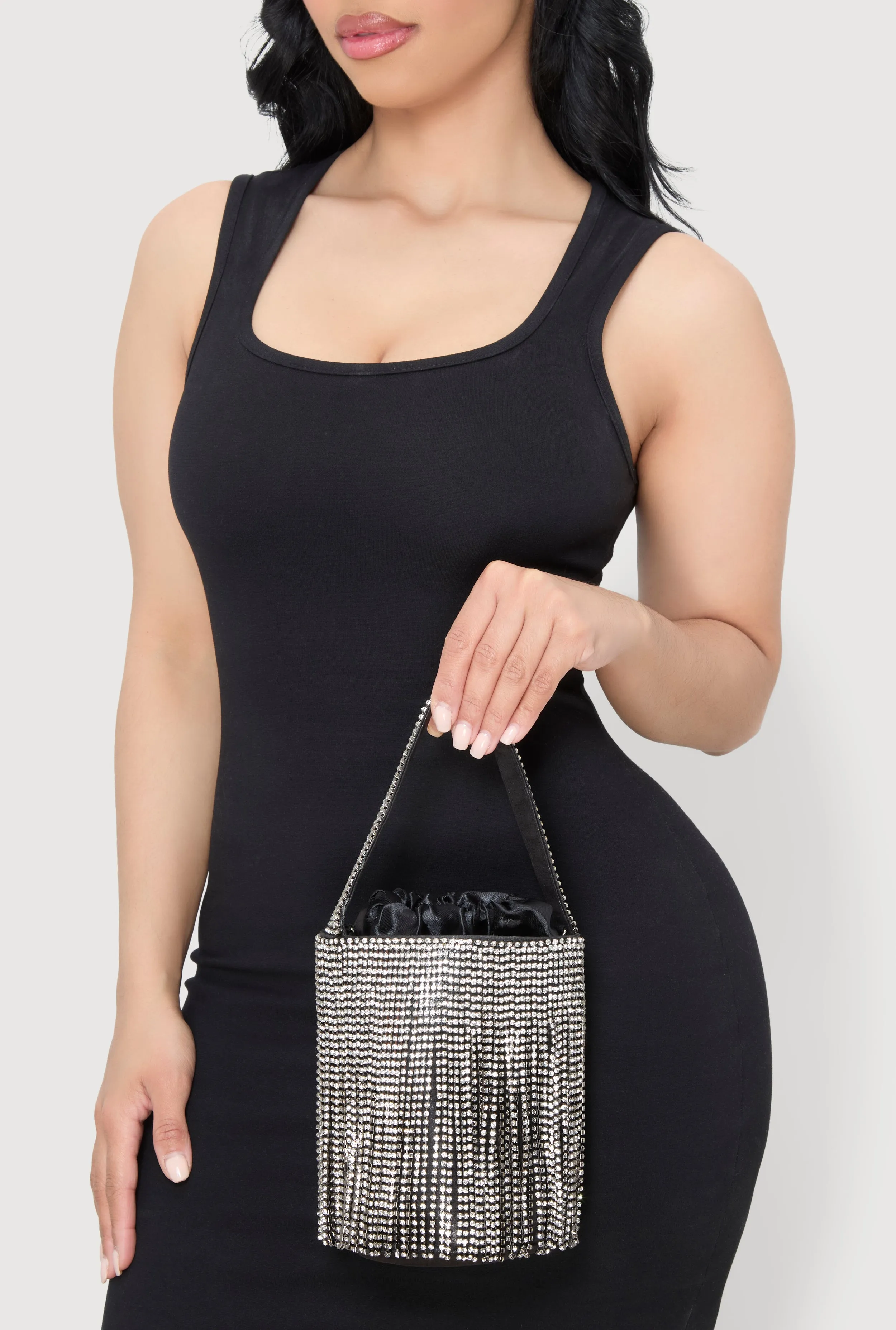 Rhinestone Fringe Crossbody Bucket Bag sold by Rainbow product image thumbnail 2