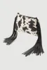 Cow Print Fringe Crossbody Clutch Bag sold by Rainbow