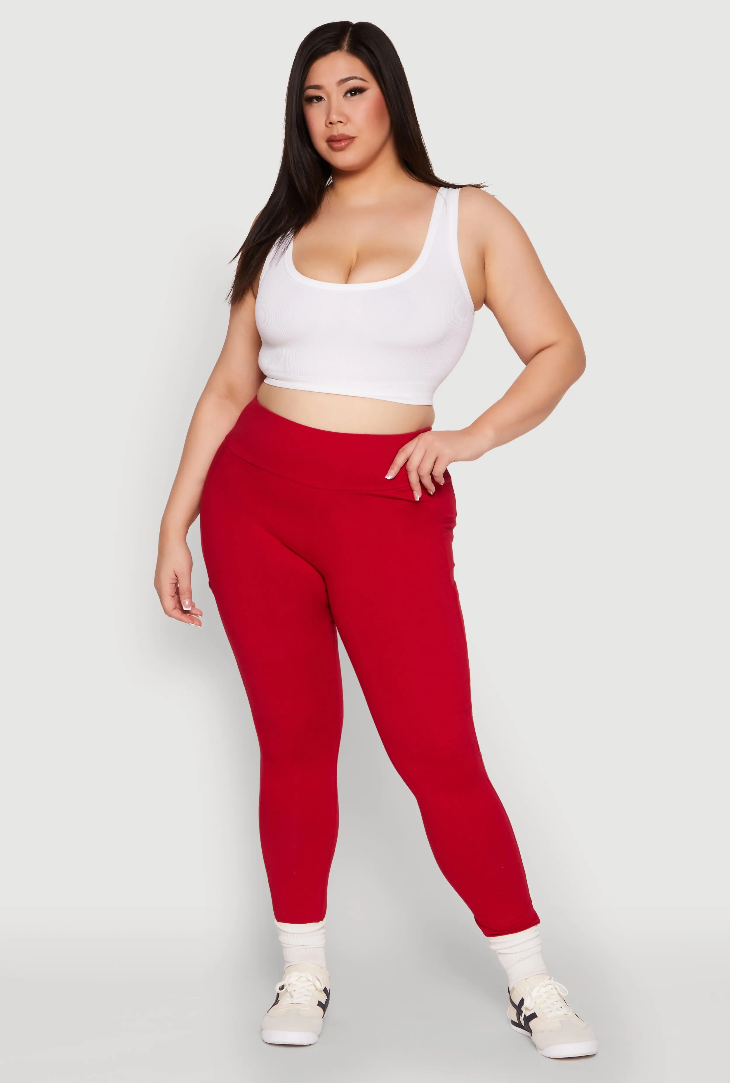 Plus Size Side Pocket High Waisted Leggings sold by Rainbow