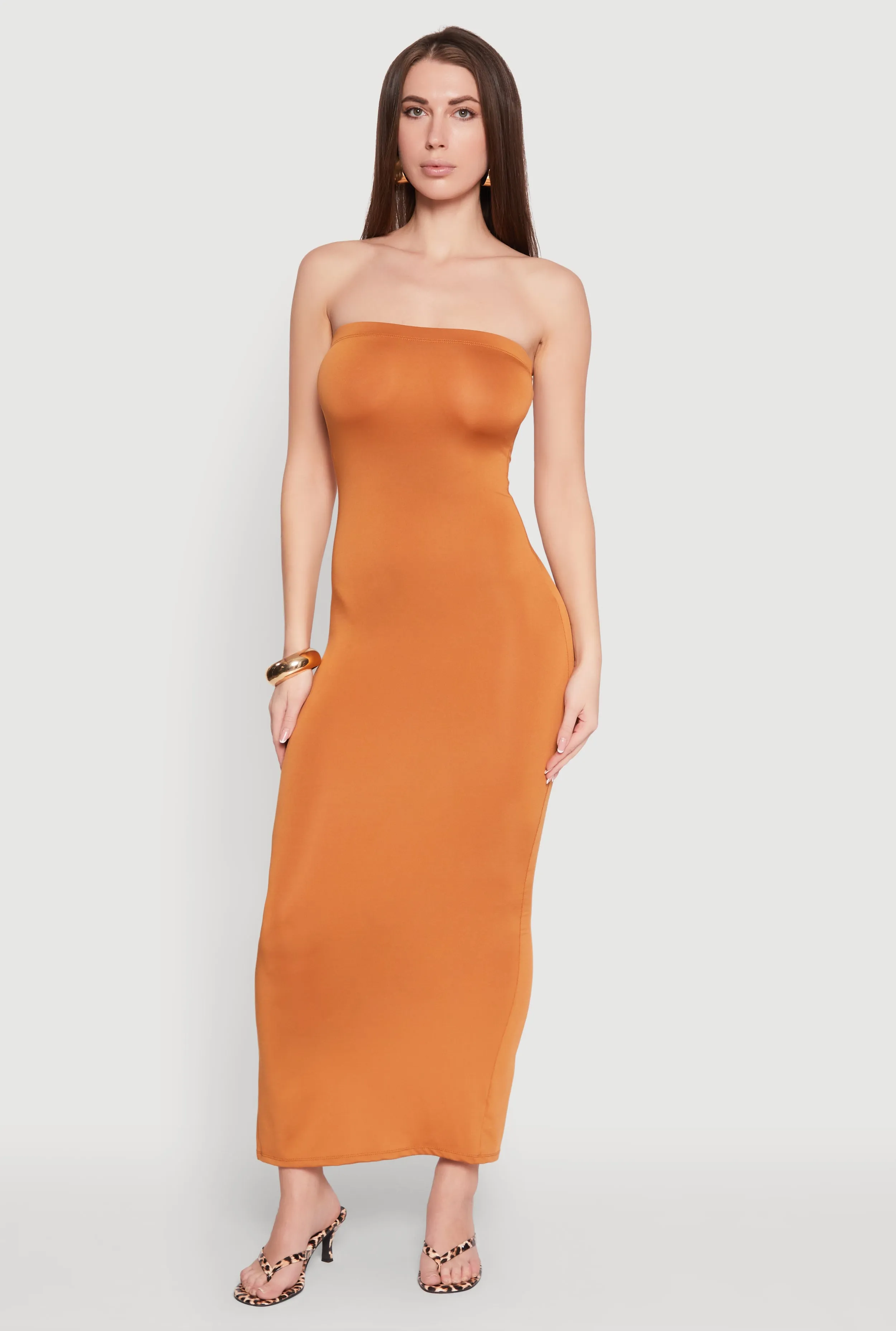 Slit Back Maxi Tube Dress sold by Rainbow