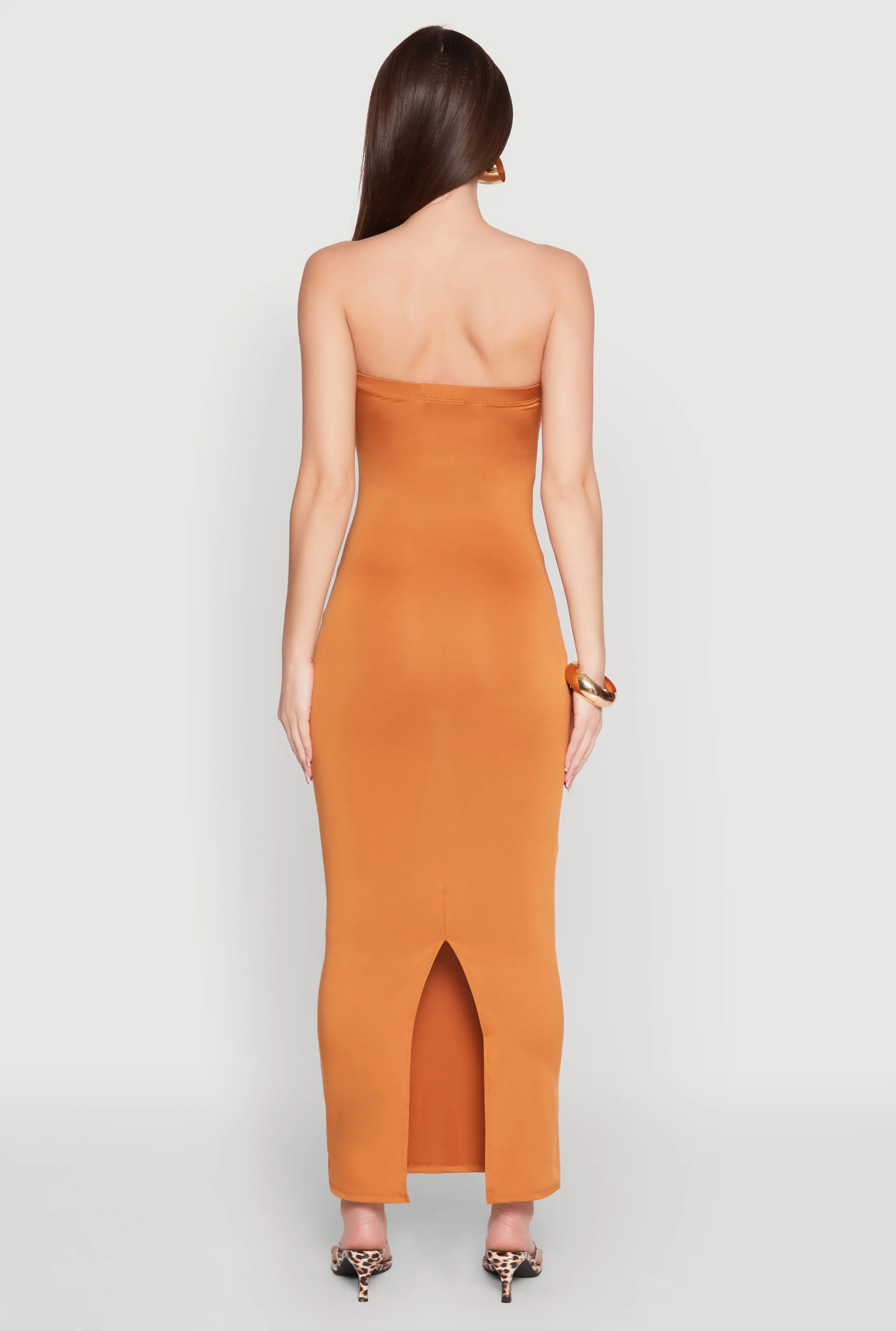 Slit Back Maxi Tube Dress sold by Rainbow product image thumbnail 5