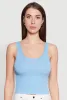 Crochet Trim Rib Knit Tank Top sold by Rainbow