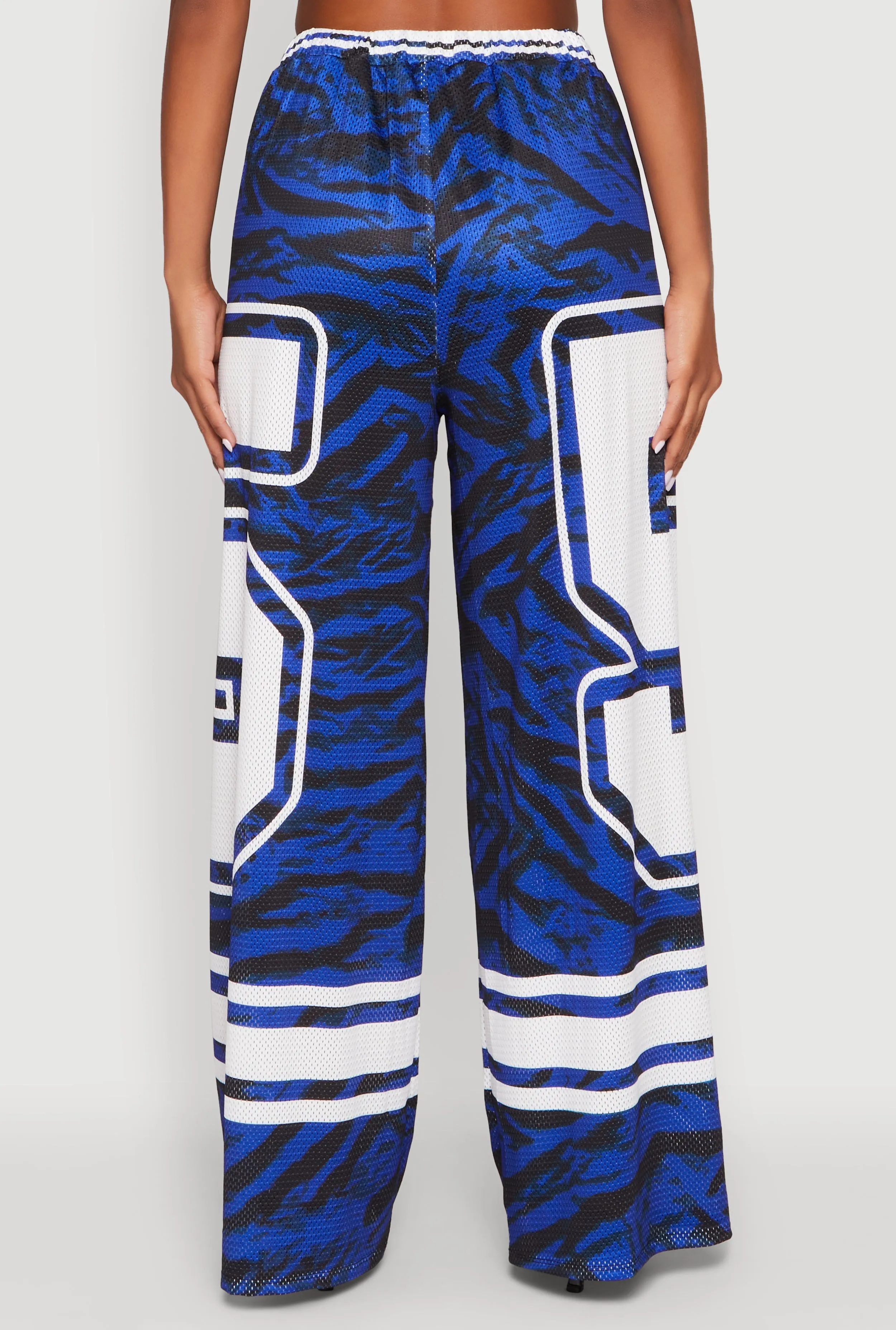 Jersey Mesh Graphic Zebra Print Wide Leg Pants sold by Rainbow product image thumbnail 5