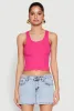 Crochet Trim Rib Knit Tank Top sold by Rainbow