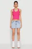 Crochet Trim Rib Knit Tank Top sold by Rainbow