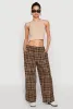 Plaid Brushed Knit Wide Leg Dress Pants sold by Rainbow