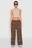 Plaid Brushed Knit Wide Leg Dress Pants sold by Rainbow