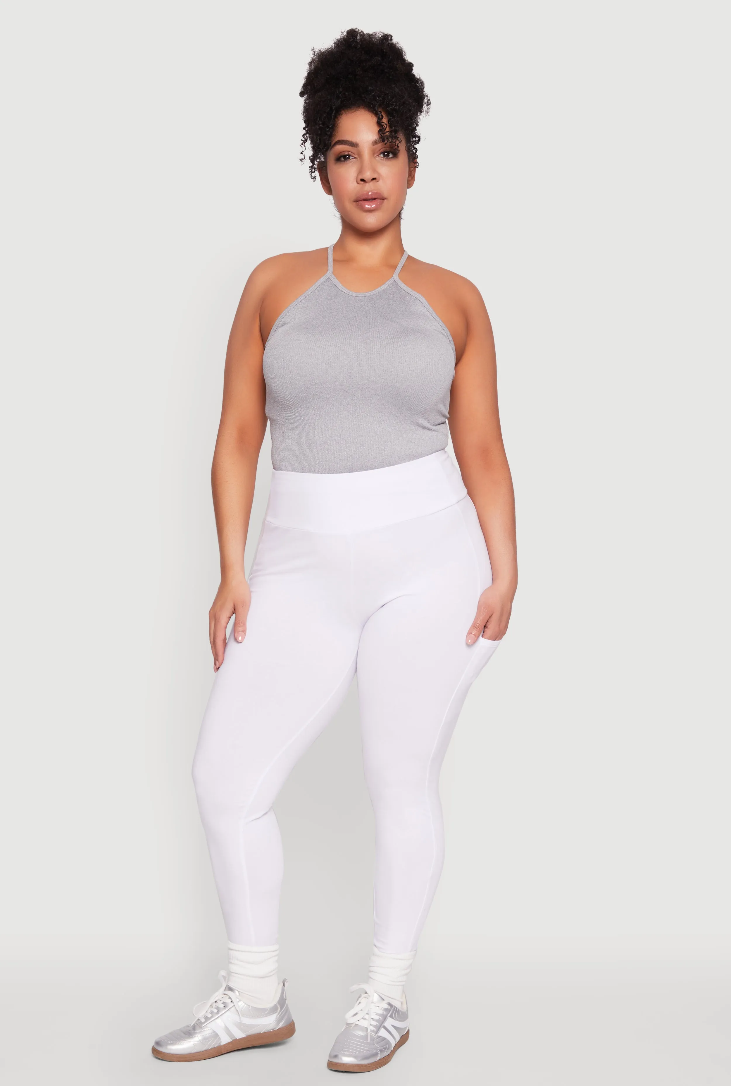 Plus Size Side Pocket High Waisted Leggings sold by Rainbow