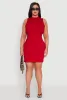 Plus Size Ribbed Knit Mock Neck Tank Dress sold by Rainbow