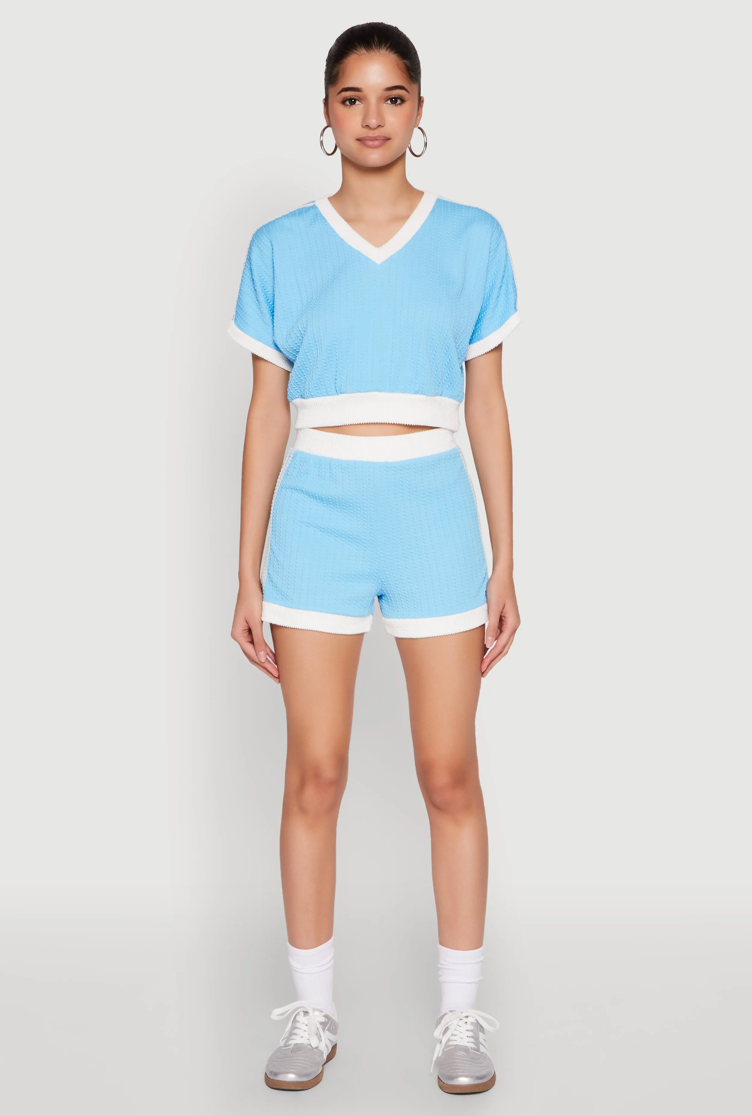 Contrast Trim Varsity Striped Shorts sold by Rainbow product image thumbnail 2