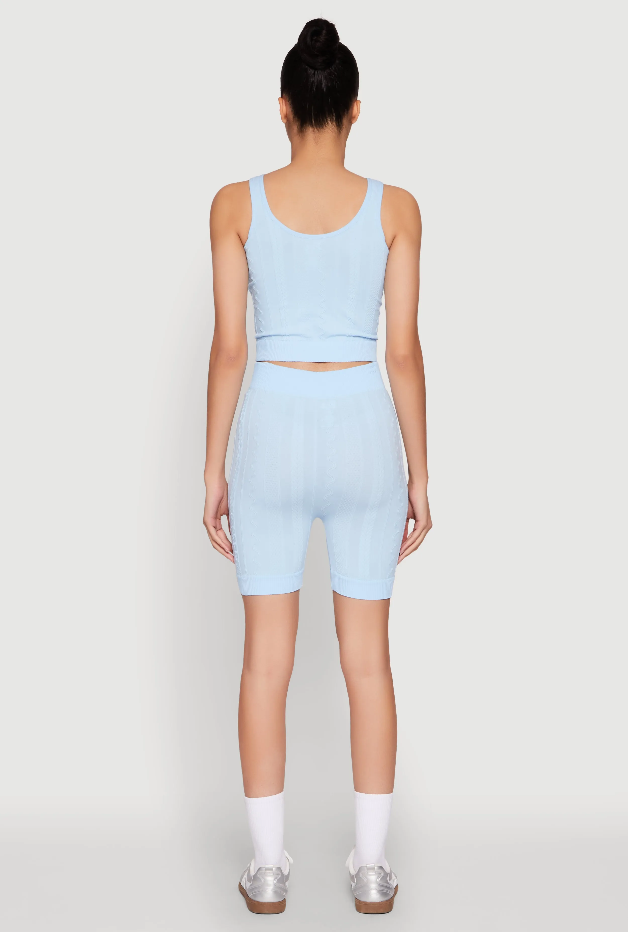 Seamless Textured Knit Tank Top and Biker Shorts sold by Rainbow product image thumbnail 5