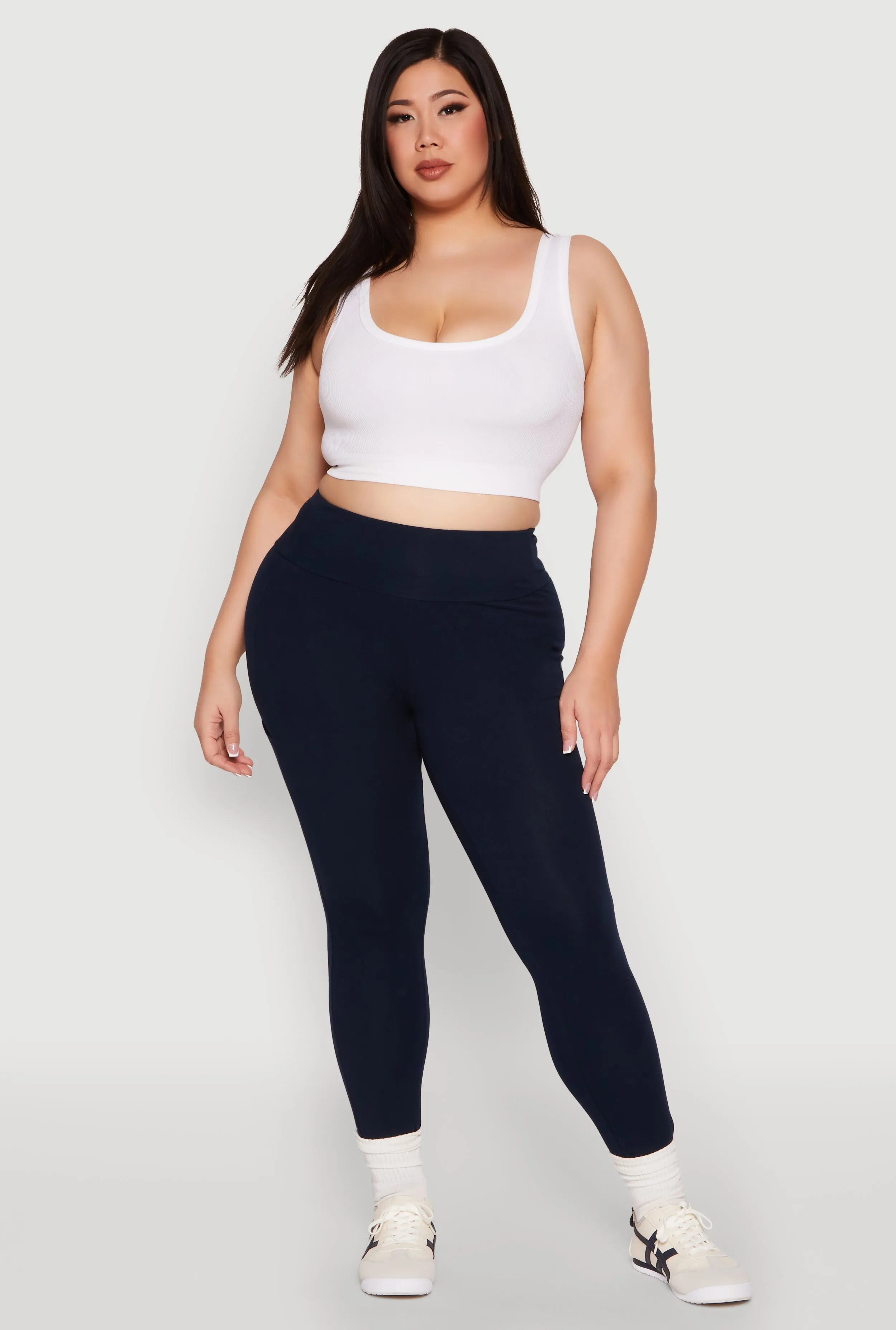 Plus Size Side Pocket High Waisted Leggings sold by Rainbow