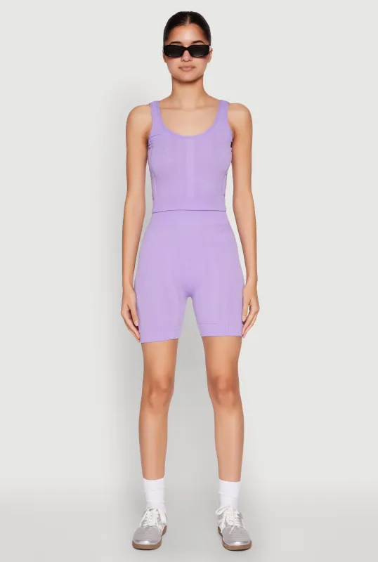 Seamless Textured Knit Tank Top and Biker Shorts sold by Rainbow