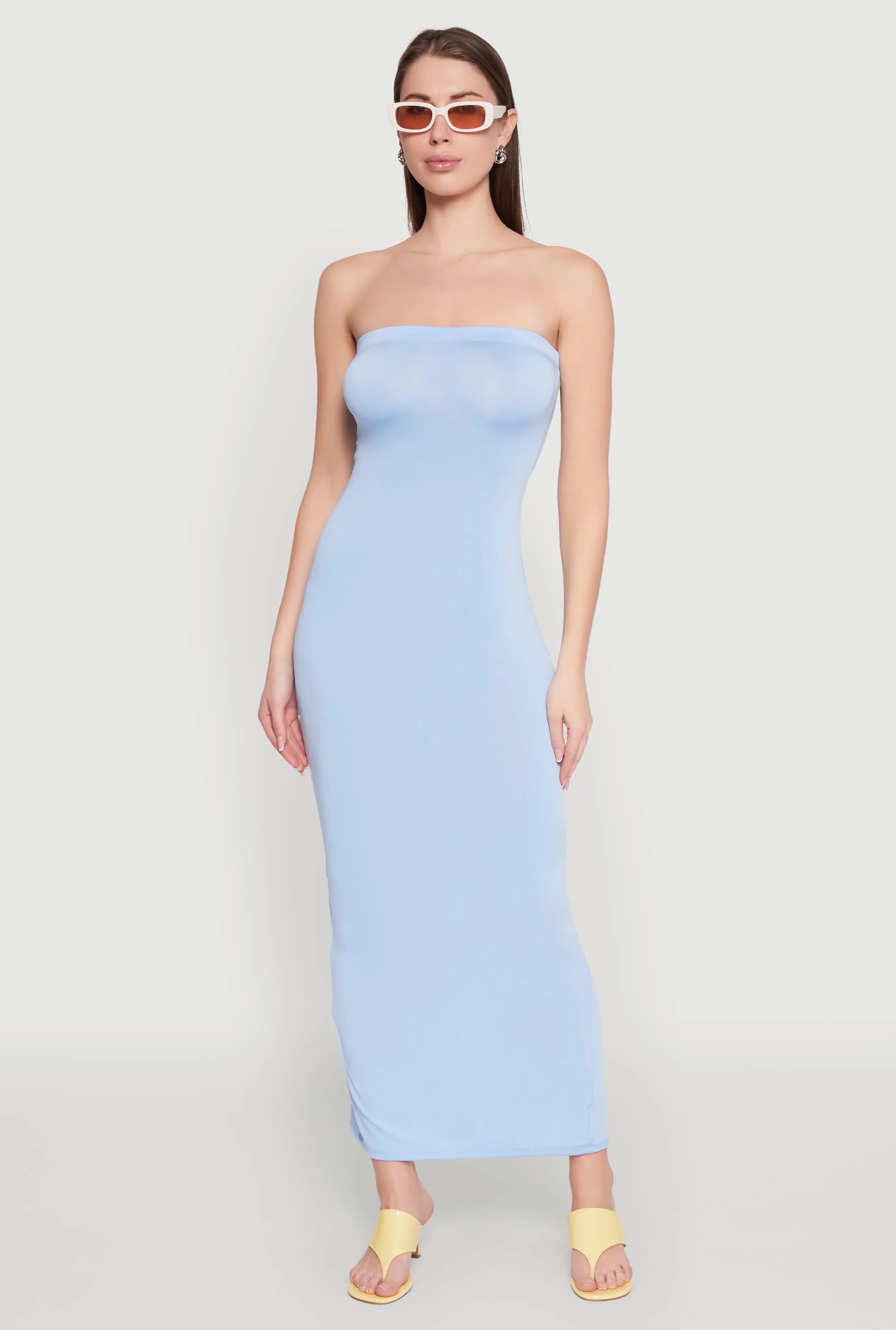 Slit Back Maxi Tube Dress sold by Rainbow