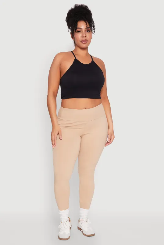 Plus Size Side Pocket High Waisted Leggings sold by Rainbow