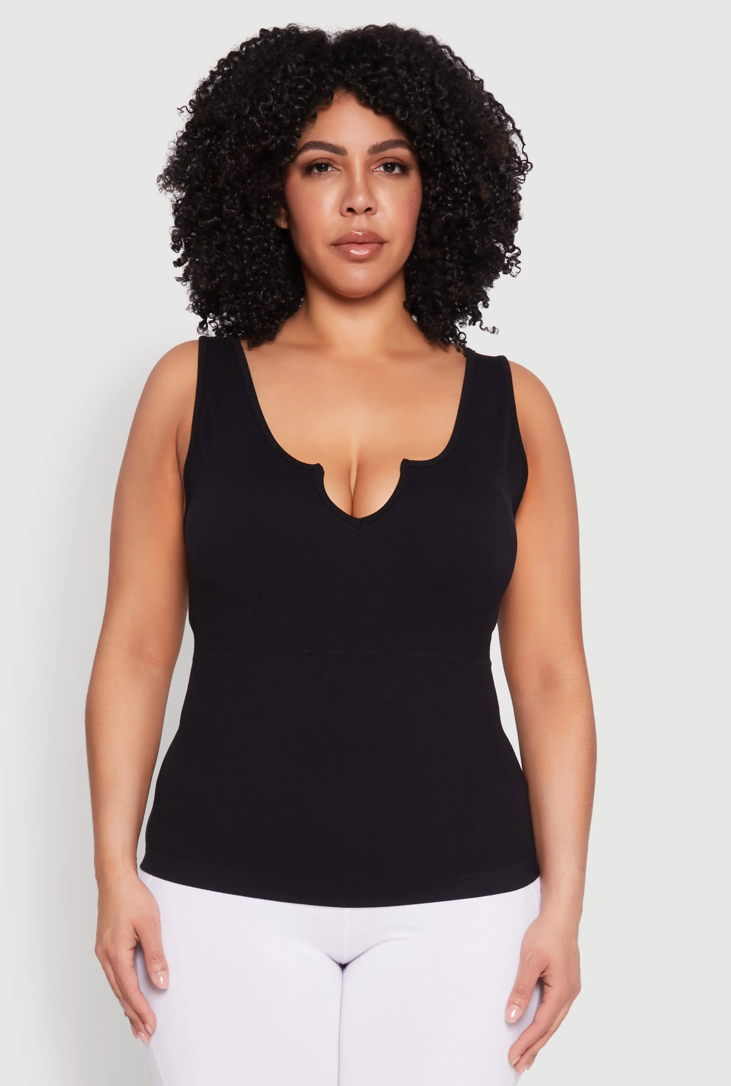 Plus Size Seamless Notch Neck Tank Top sold by Rainbow product image thumbnail 2