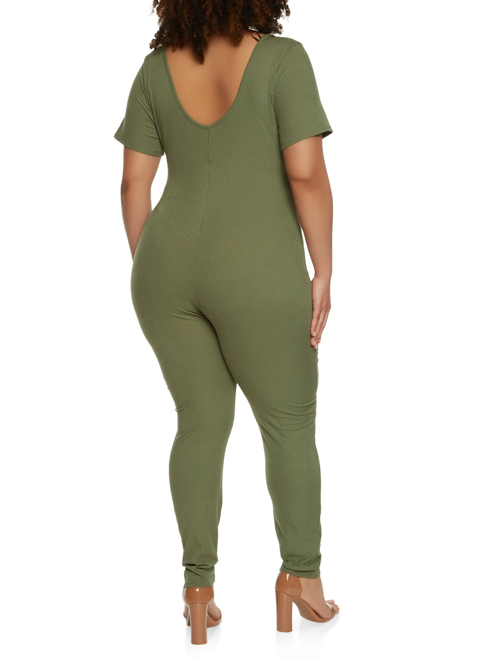 Plus Size Notch Neck Catsuit sold by Rainbow product image thumbnail 3