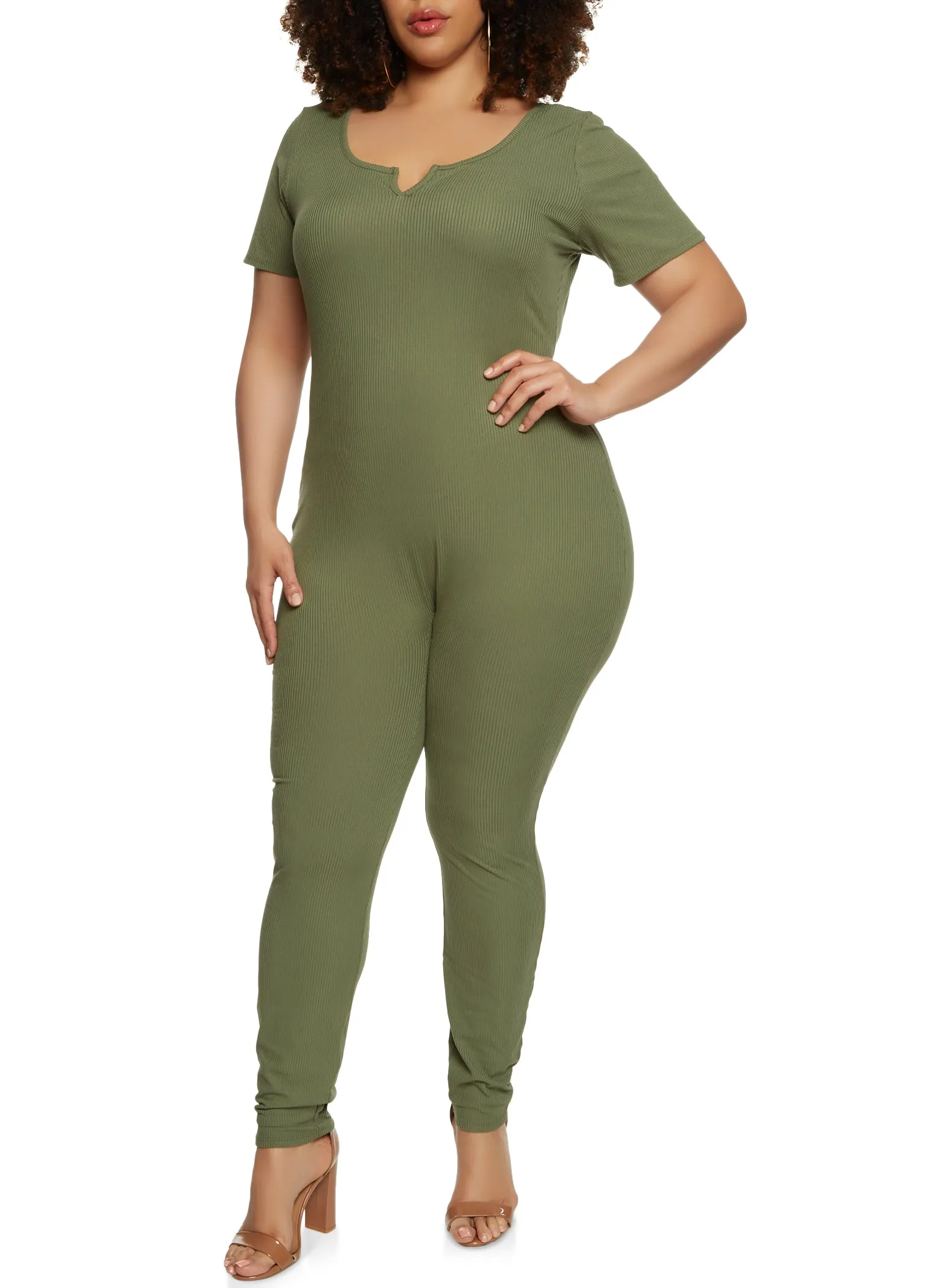 Plus Size Notch Neck Catsuit sold by Rainbow product image thumbnail 2