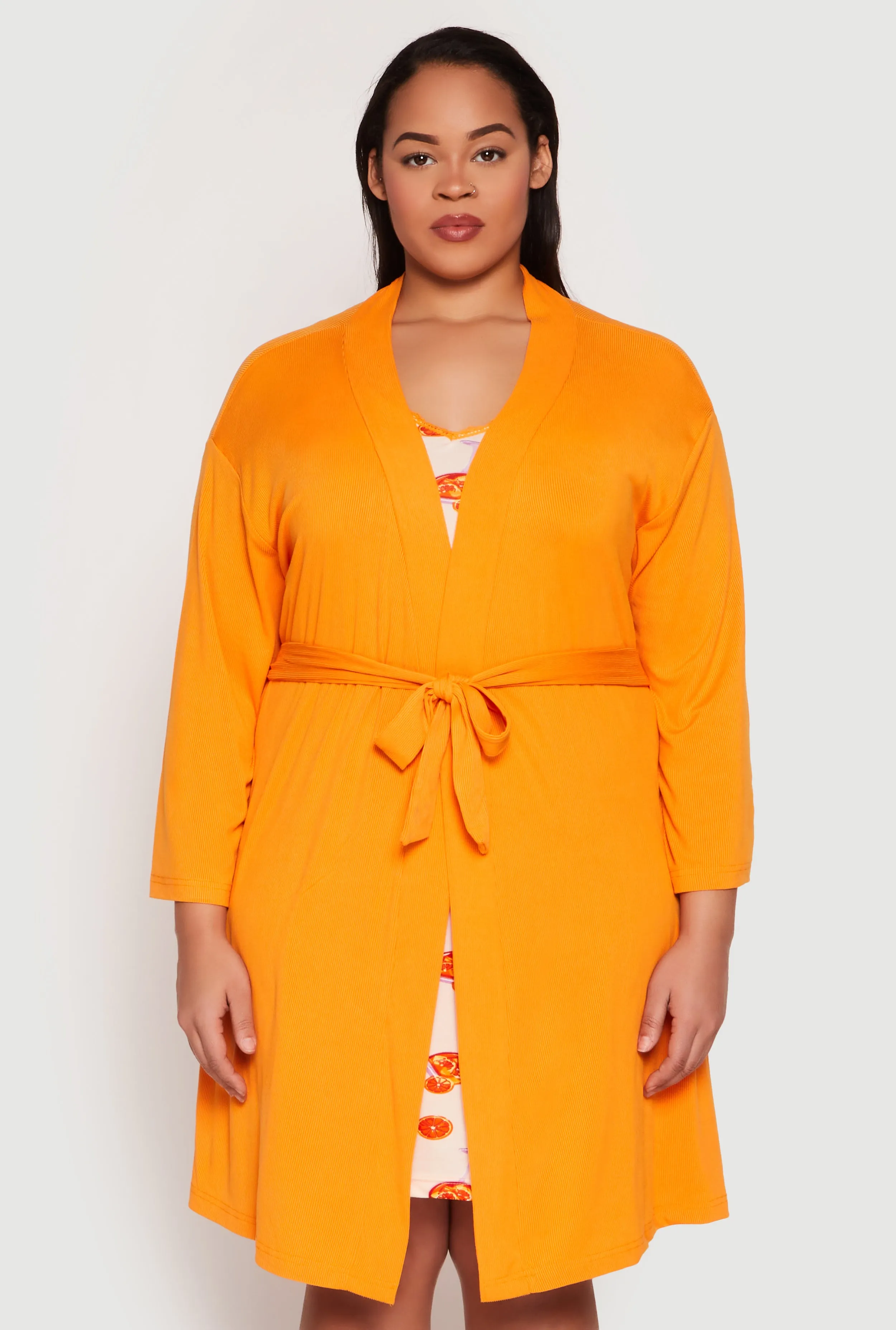 Plus Size Graphic Print Lace Trim Nightgown and Robe sold by Rainbow product image thumbnail 3