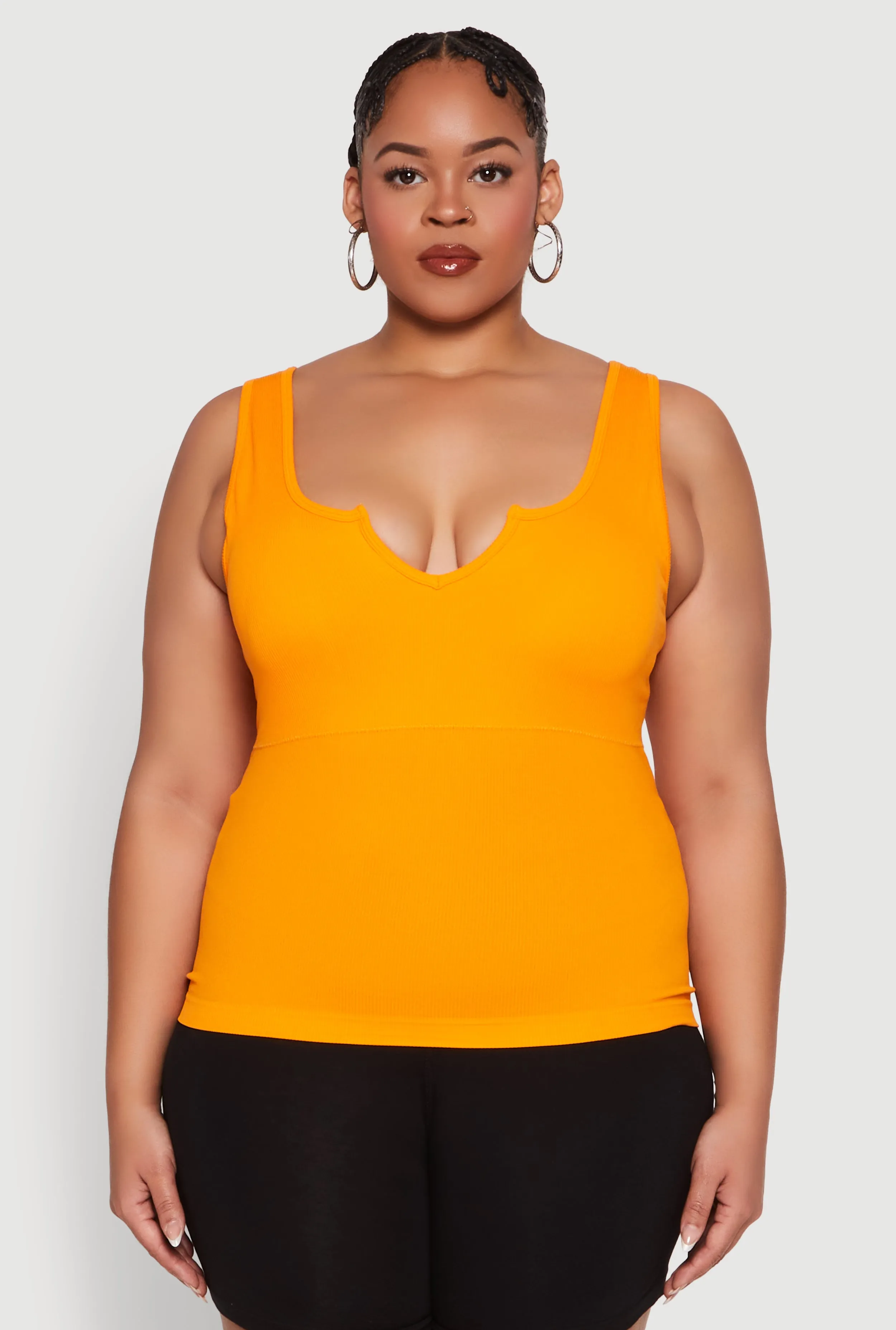 Plus Size Seamless Notch Neck Tank Top sold by Rainbow product image thumbnail 2