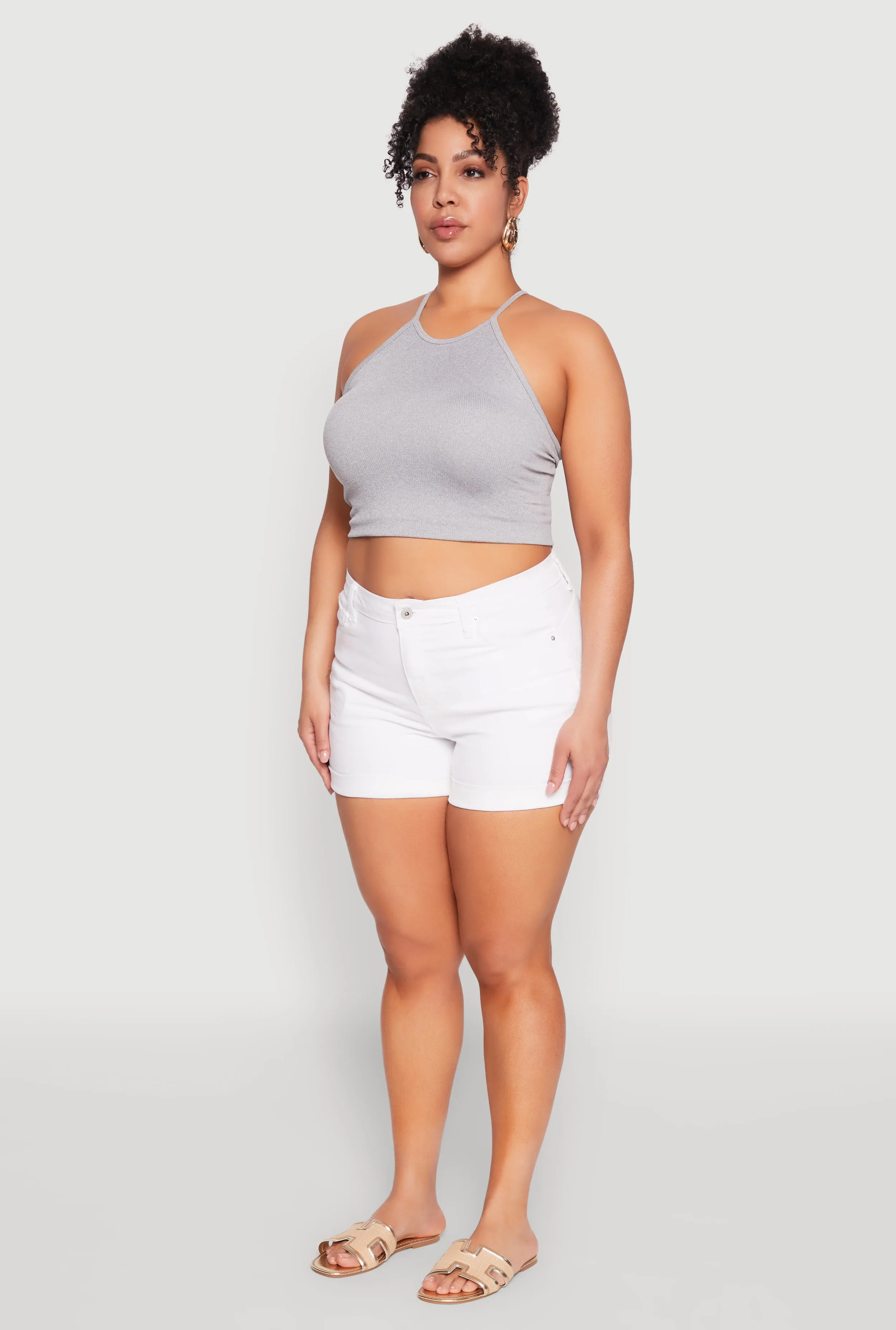 Plus Size WAX Fixed Cuff Denim Shorts sold by Rainbow product image thumbnail 3