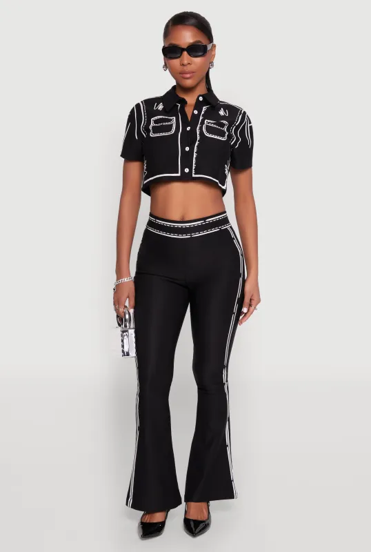 2D Optical Illusion Flare Pants sold by Rainbow