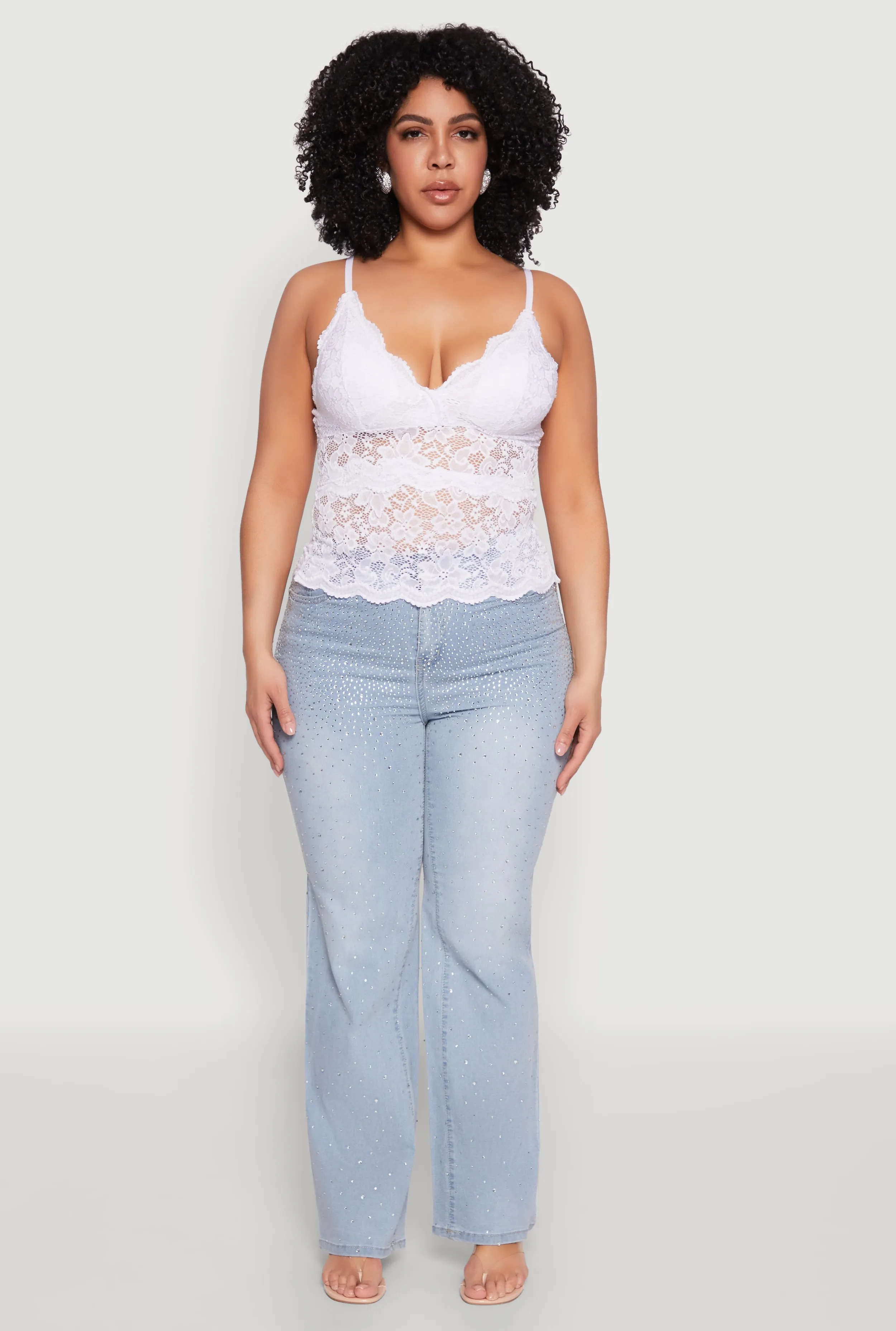 Plus Size Floral Lace Cami sold by Rainbow