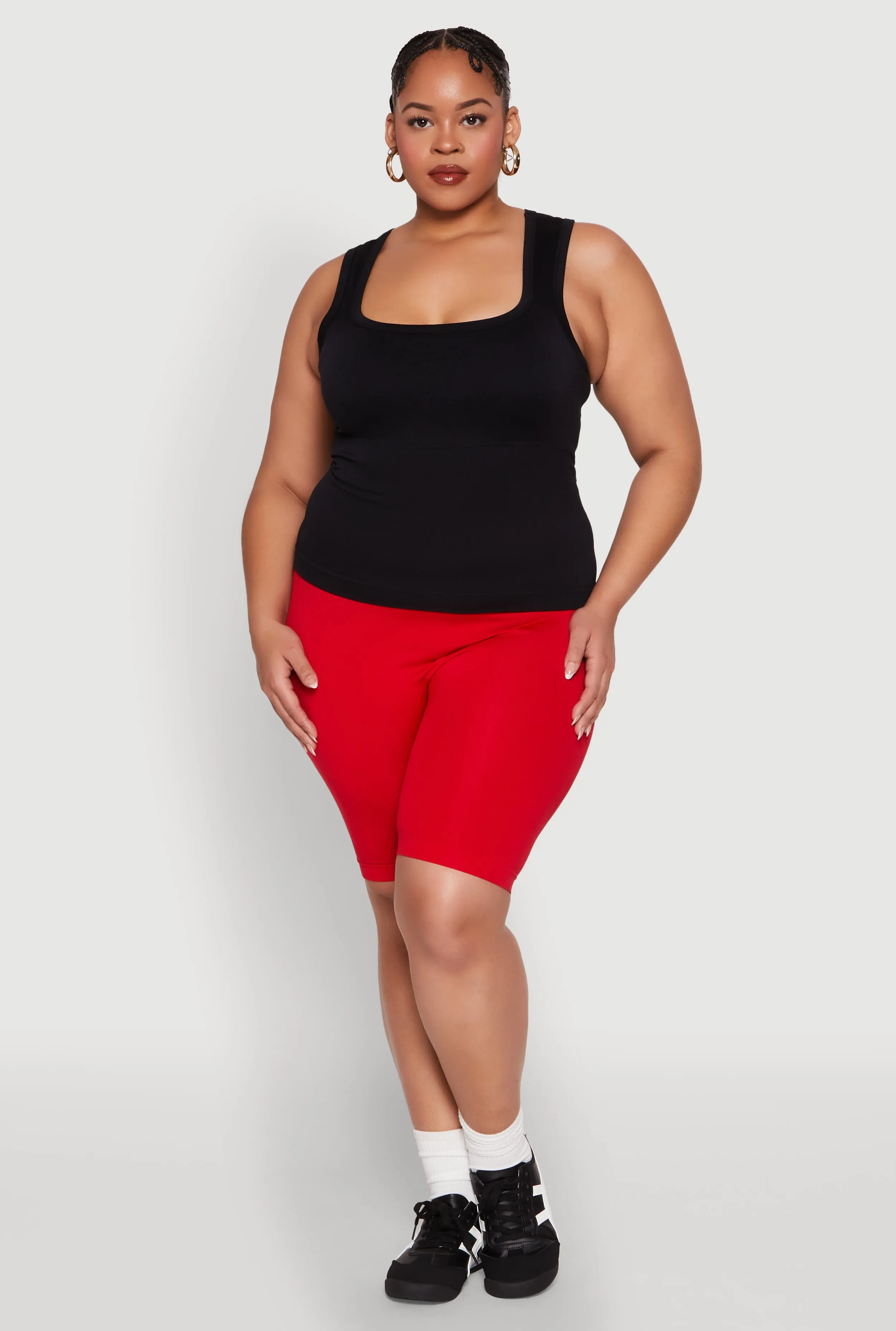 Plus Size Seamless Square Neck Tank Top sold by Rainbow