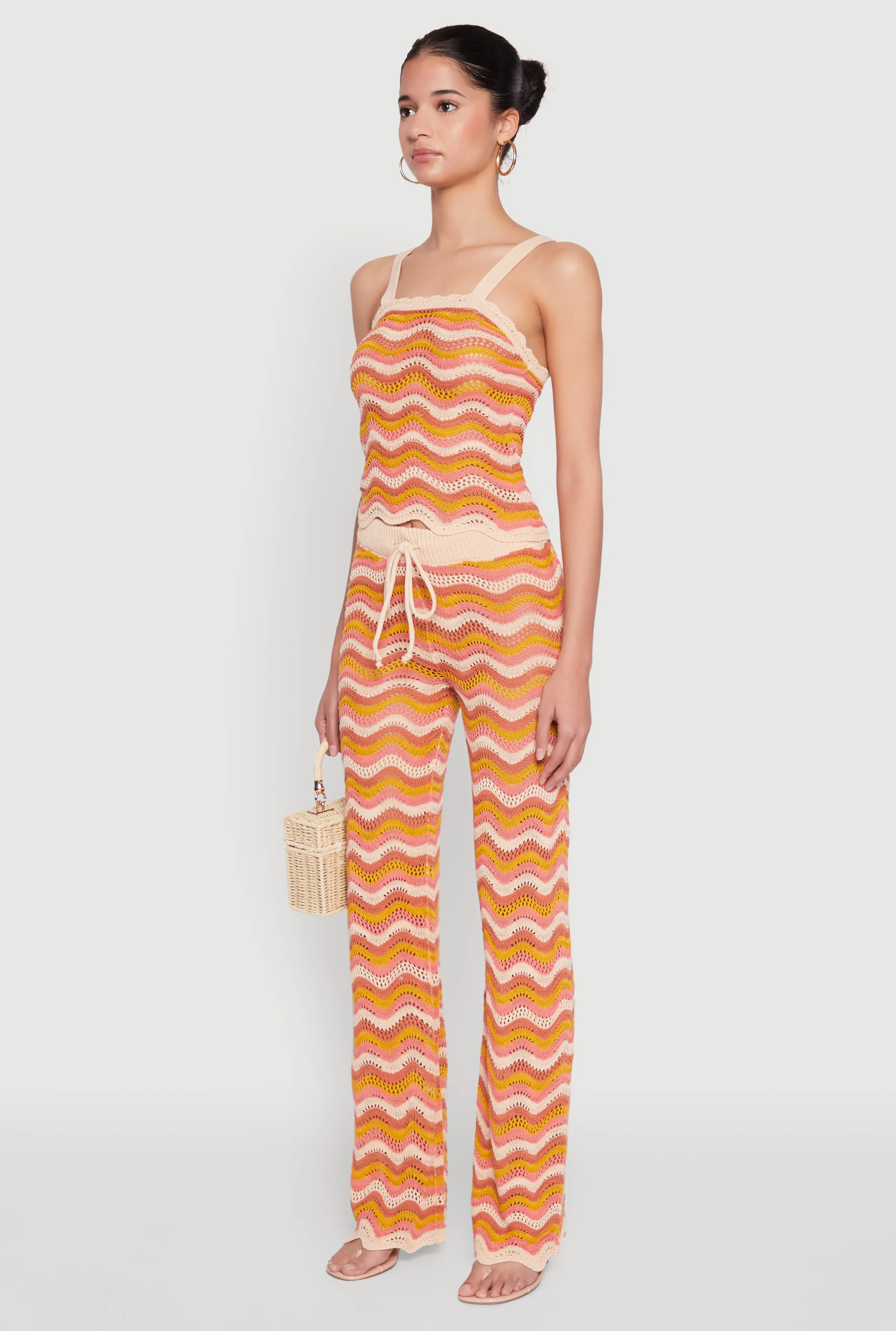 Wavy Striped Crochet Crop Top sold by Rainbow product image thumbnail 5