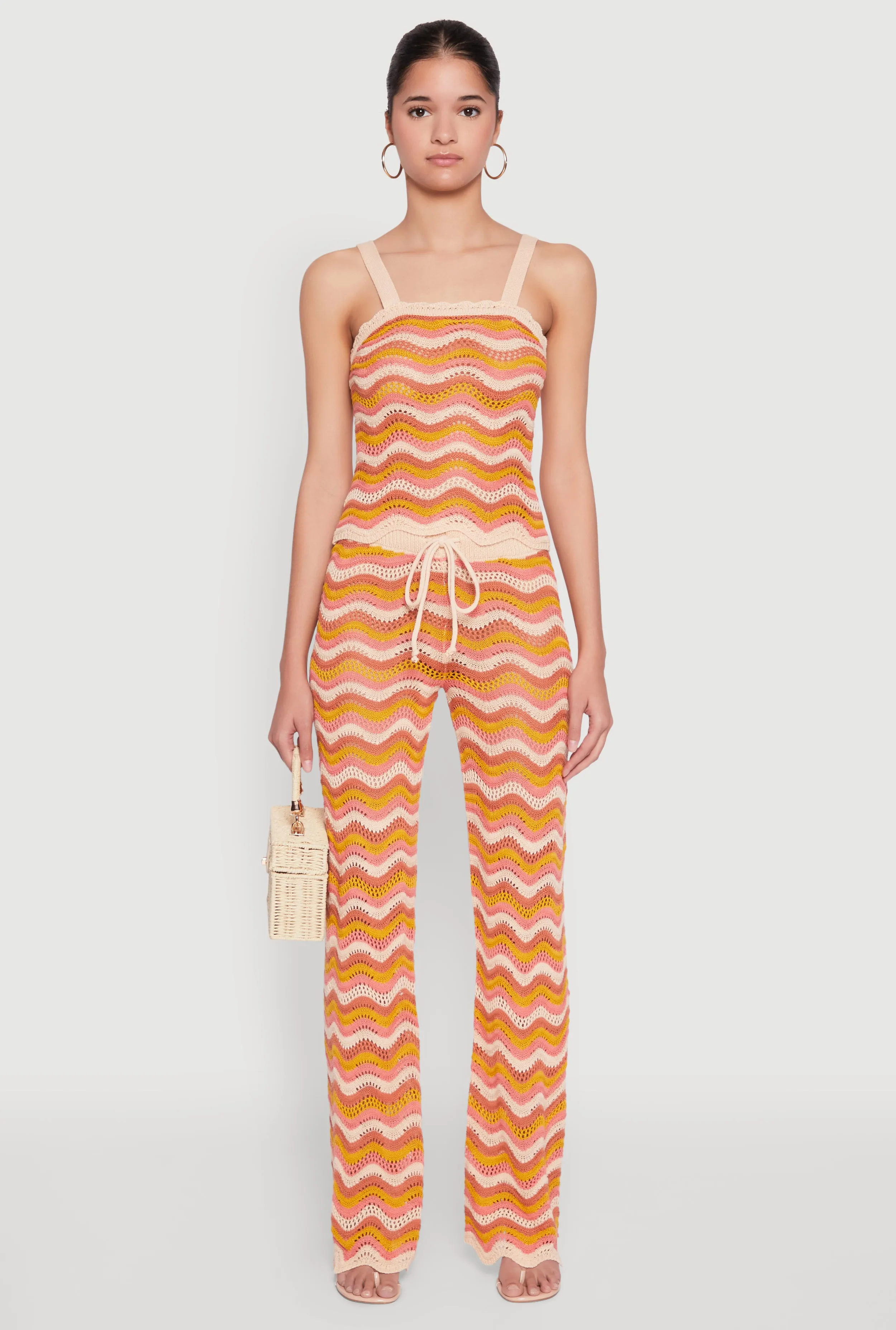 Wavy Striped Crochet Crop Top sold by Rainbow product image thumbnail 3