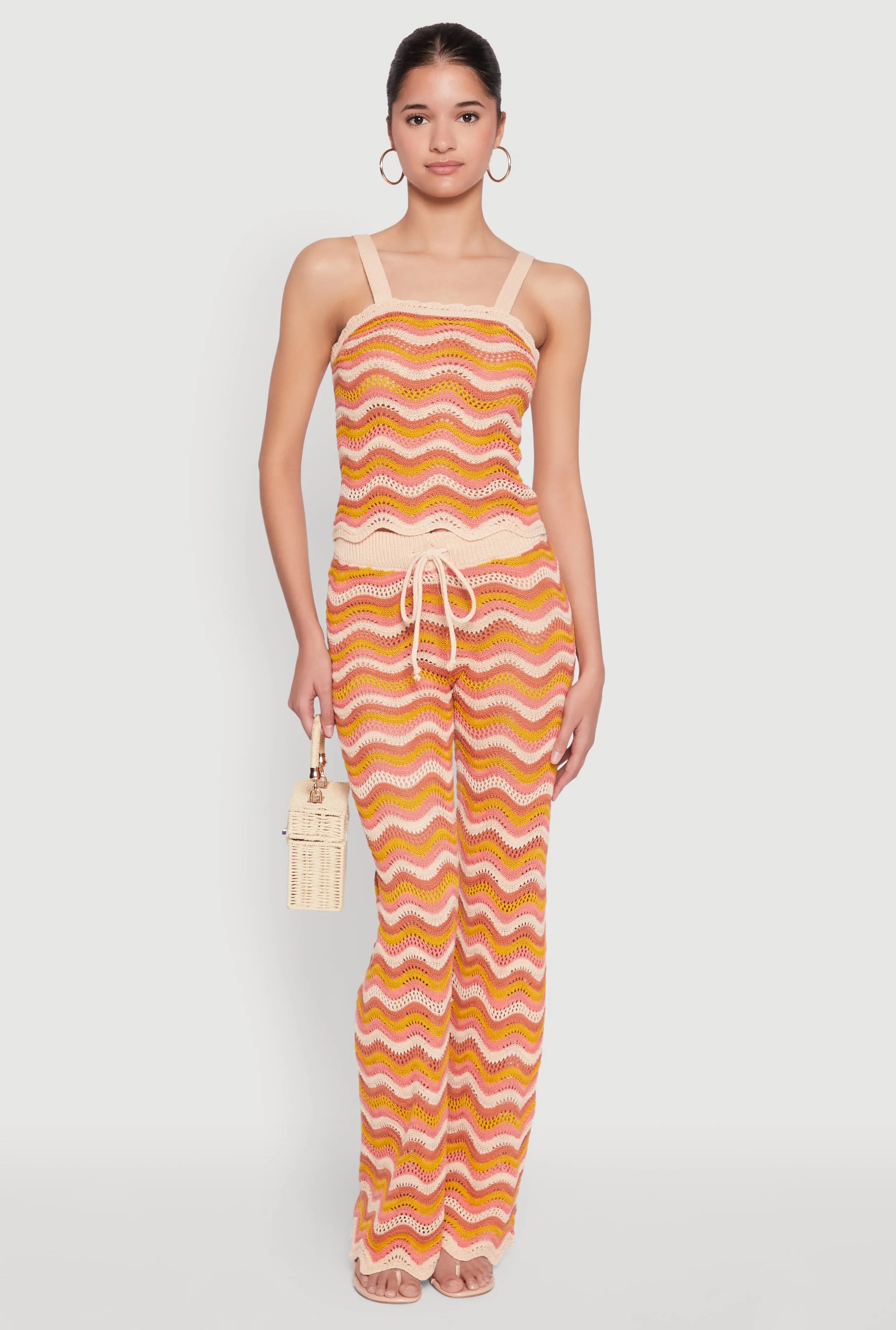 Wavy Striped Crochet Crop Top sold by Rainbow product image thumbnail 2