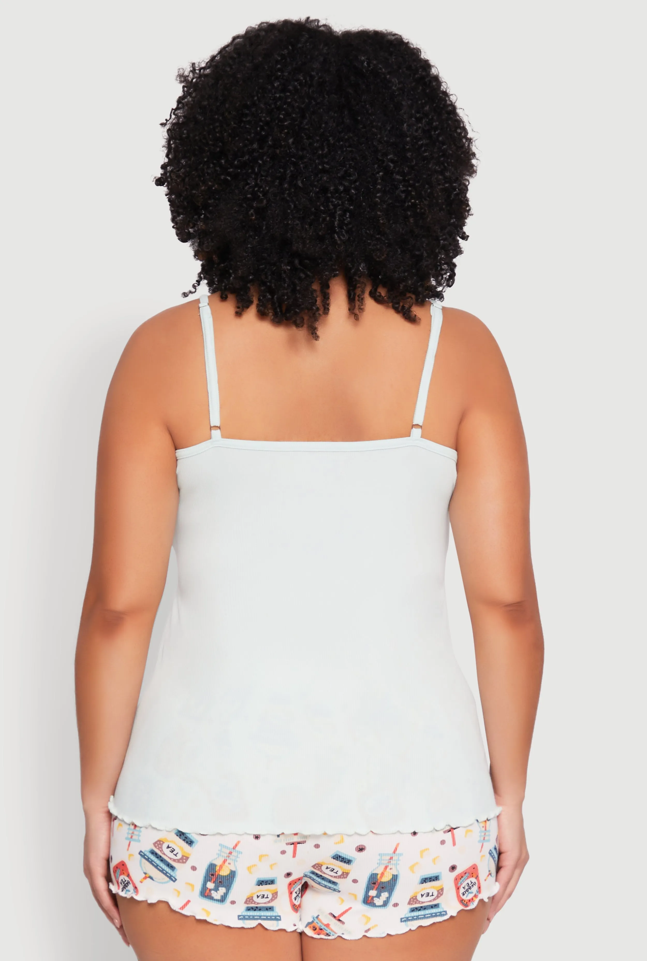 Plus Size Pajama Cami and Shorts 3 Piece Set sold by Rainbow product image thumbnail 5