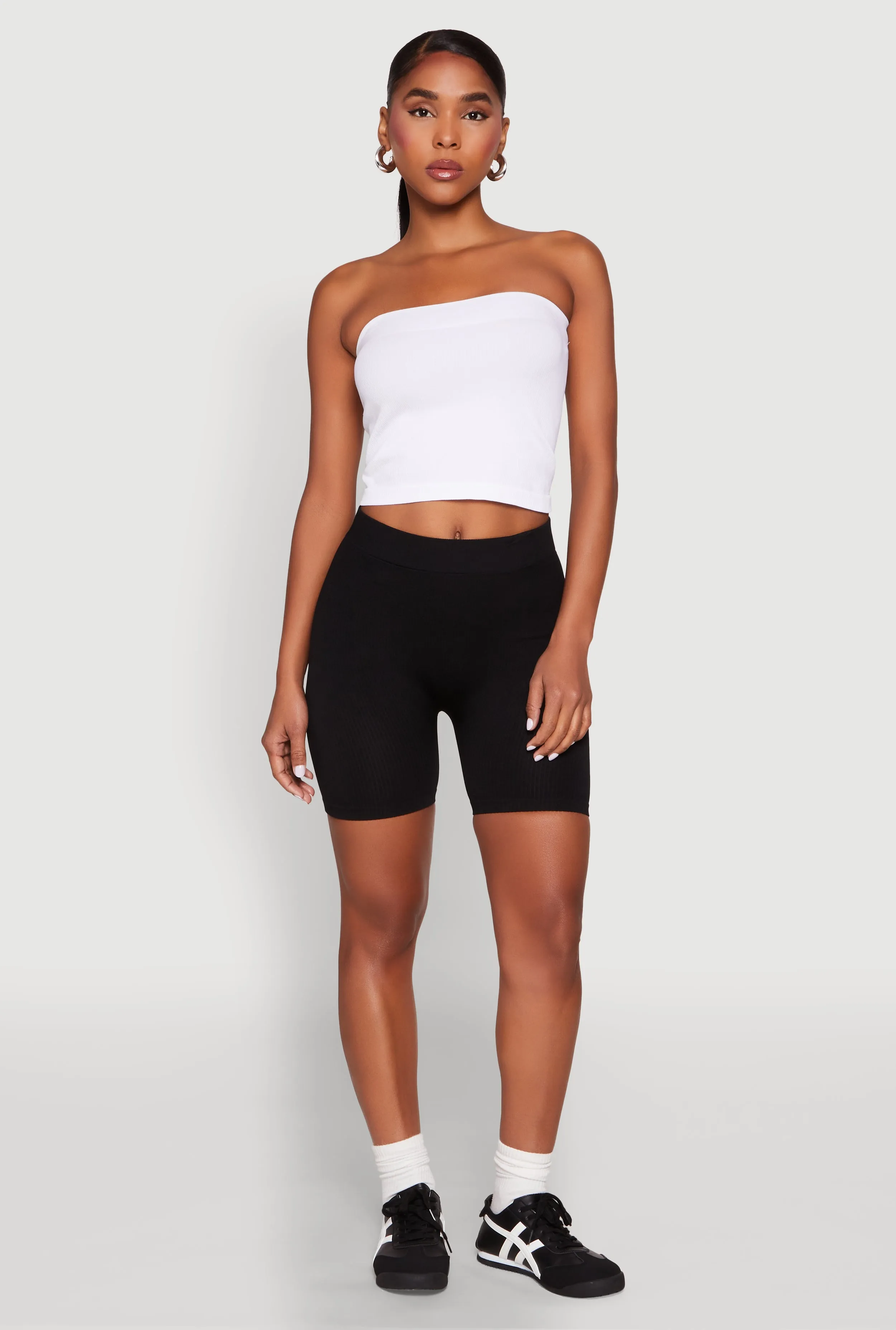 Compression Rib Seamless Biker Shorts sold by Rainbow