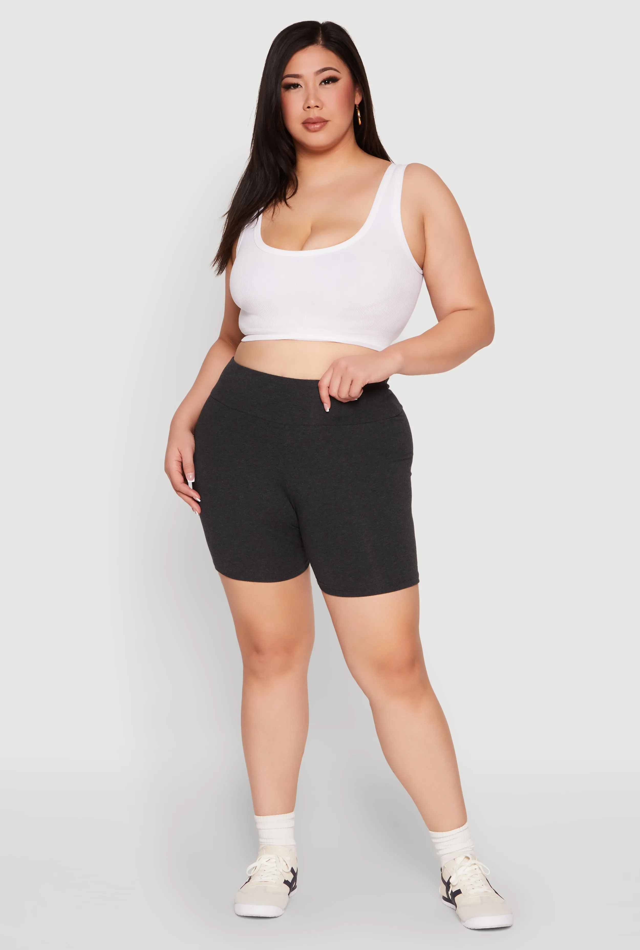 Plus Size Seamless High Waisted Biker Shorts sold by Rainbow