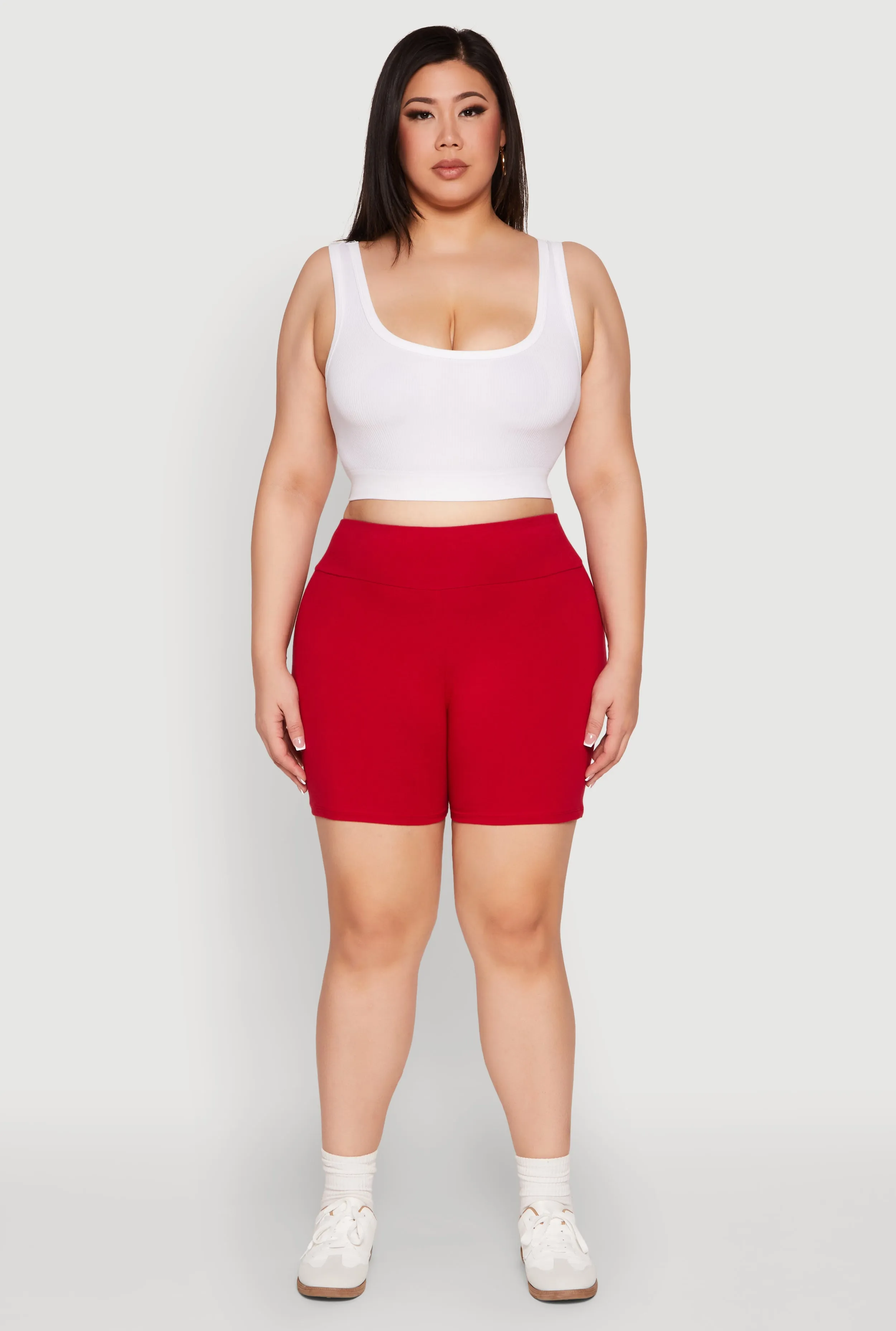 Plus Size Seamless High Waisted Biker Shorts sold by Rainbow