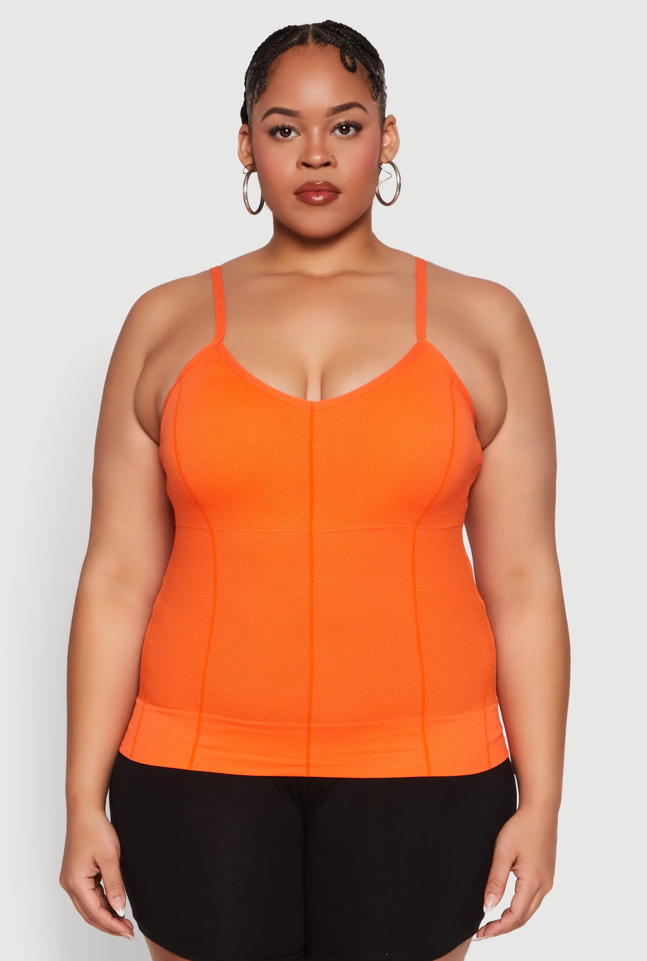 Plus Size Seamless Ribbed V Neck Cami sold by Rainbow product image thumbnail 2