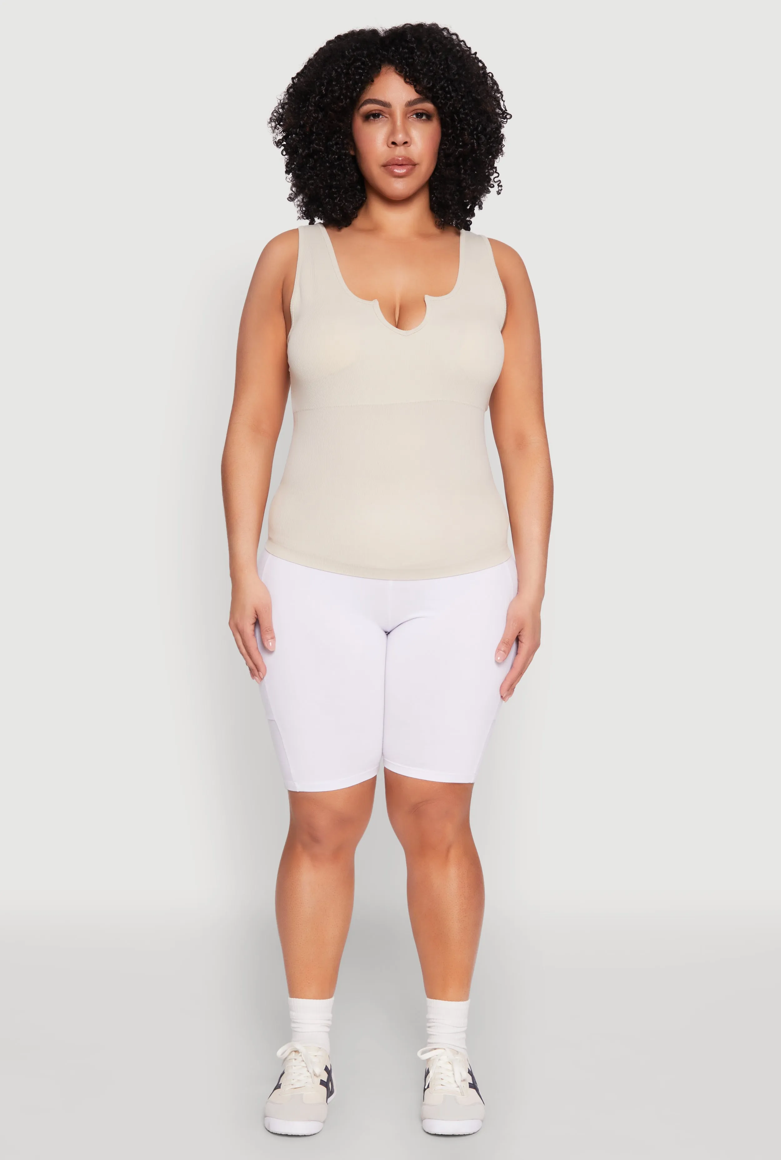 Plus Size Seamless Notch Neck Tank Top sold by Rainbow product image thumbnail 3