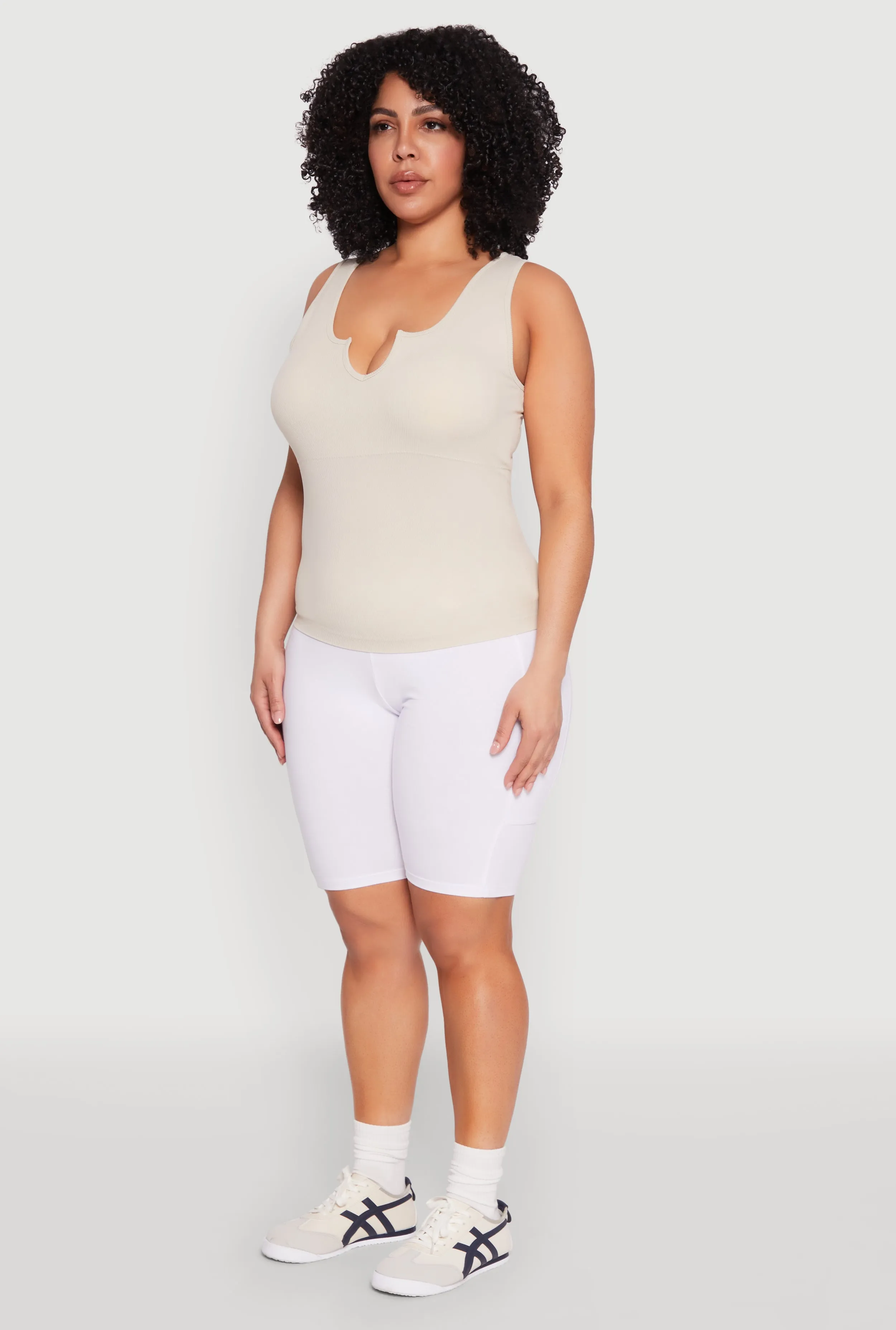 Plus Size Seamless Notch Neck Tank Top sold by Rainbow product image thumbnail 5