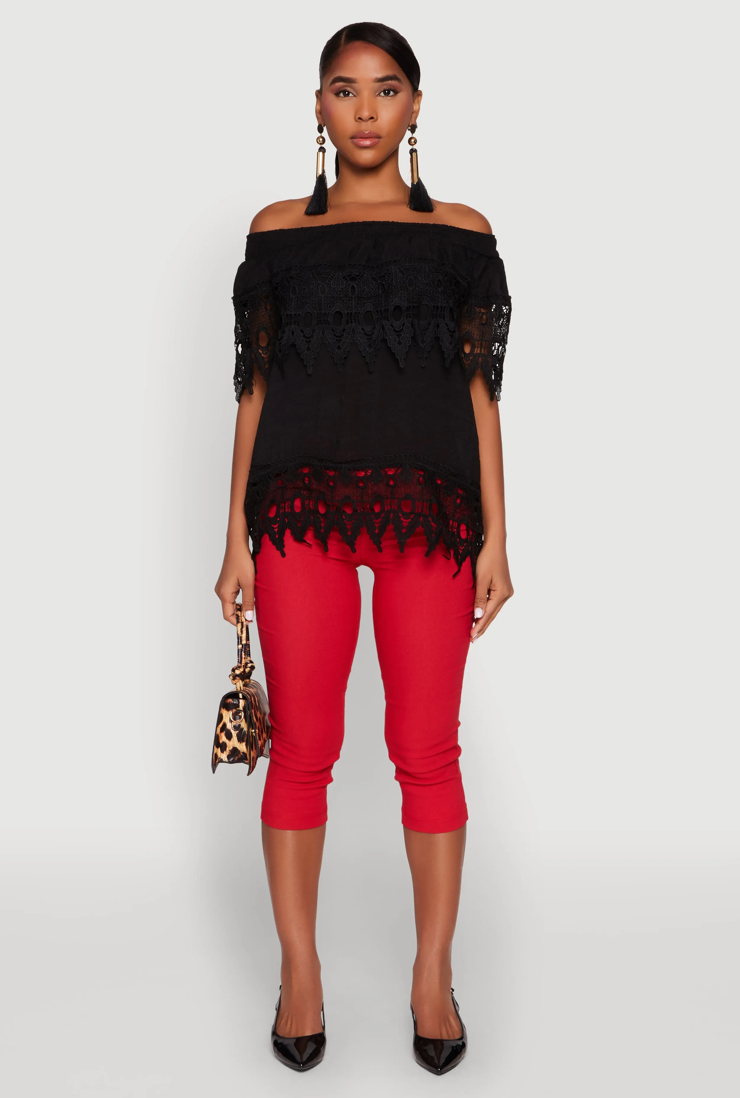 Lace Trim Off the Shoulder Blouse sold by Rainbow product image thumbnail 3