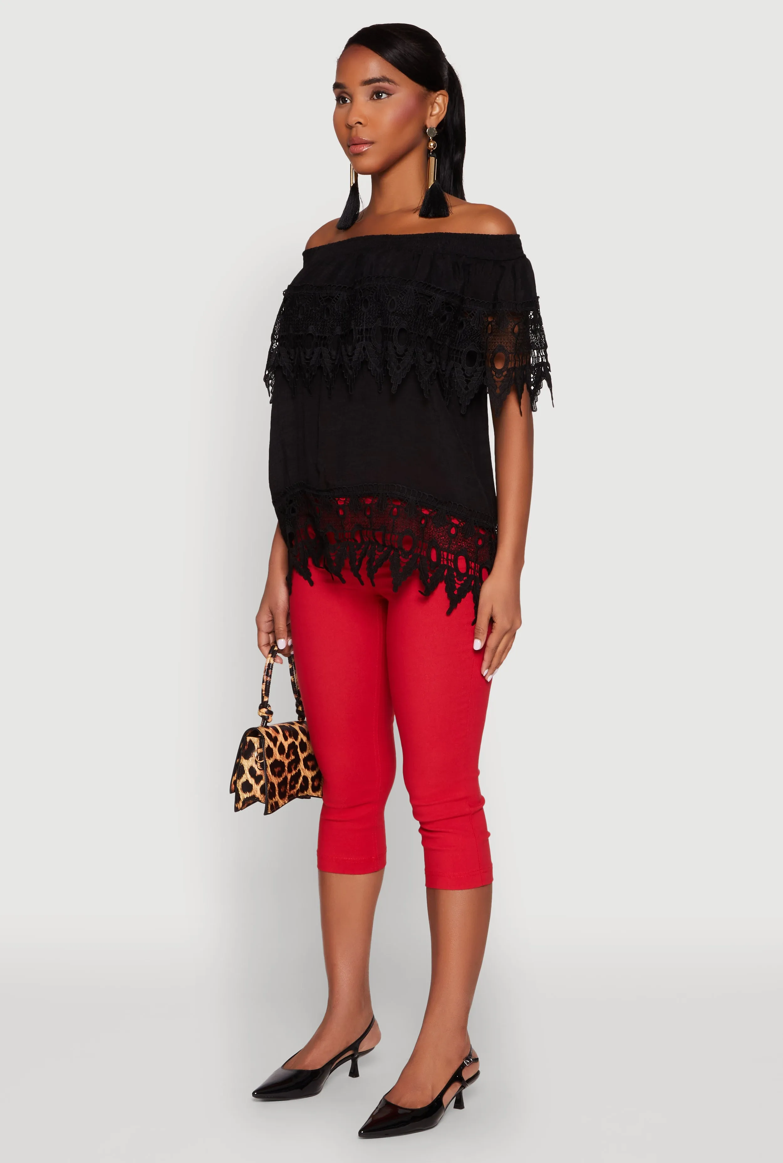 Lace Trim Off the Shoulder Blouse sold by Rainbow product image thumbnail 5