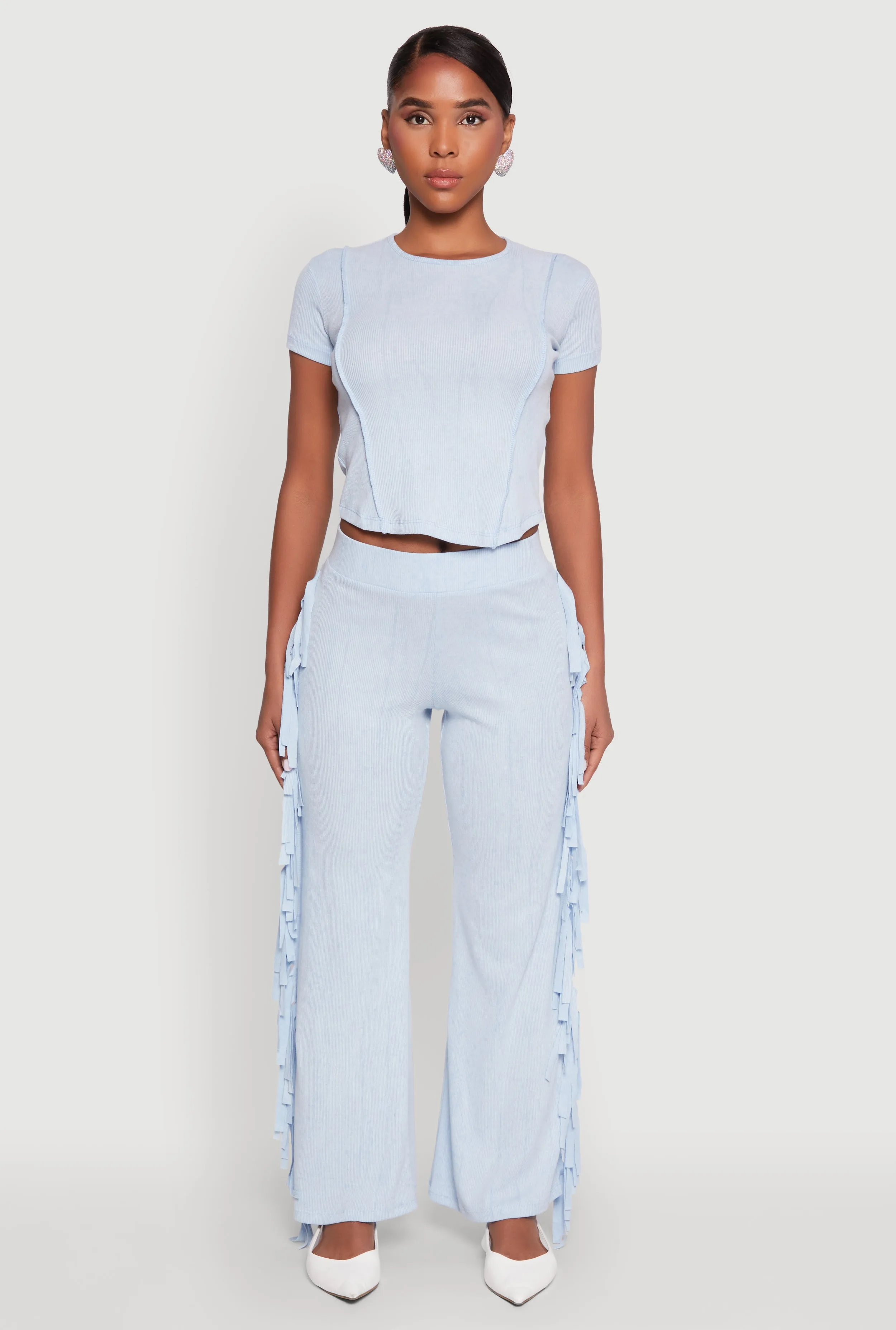 Mineral Wash Pintuck Short Sleeve Top sold by Rainbow product image thumbnail 2