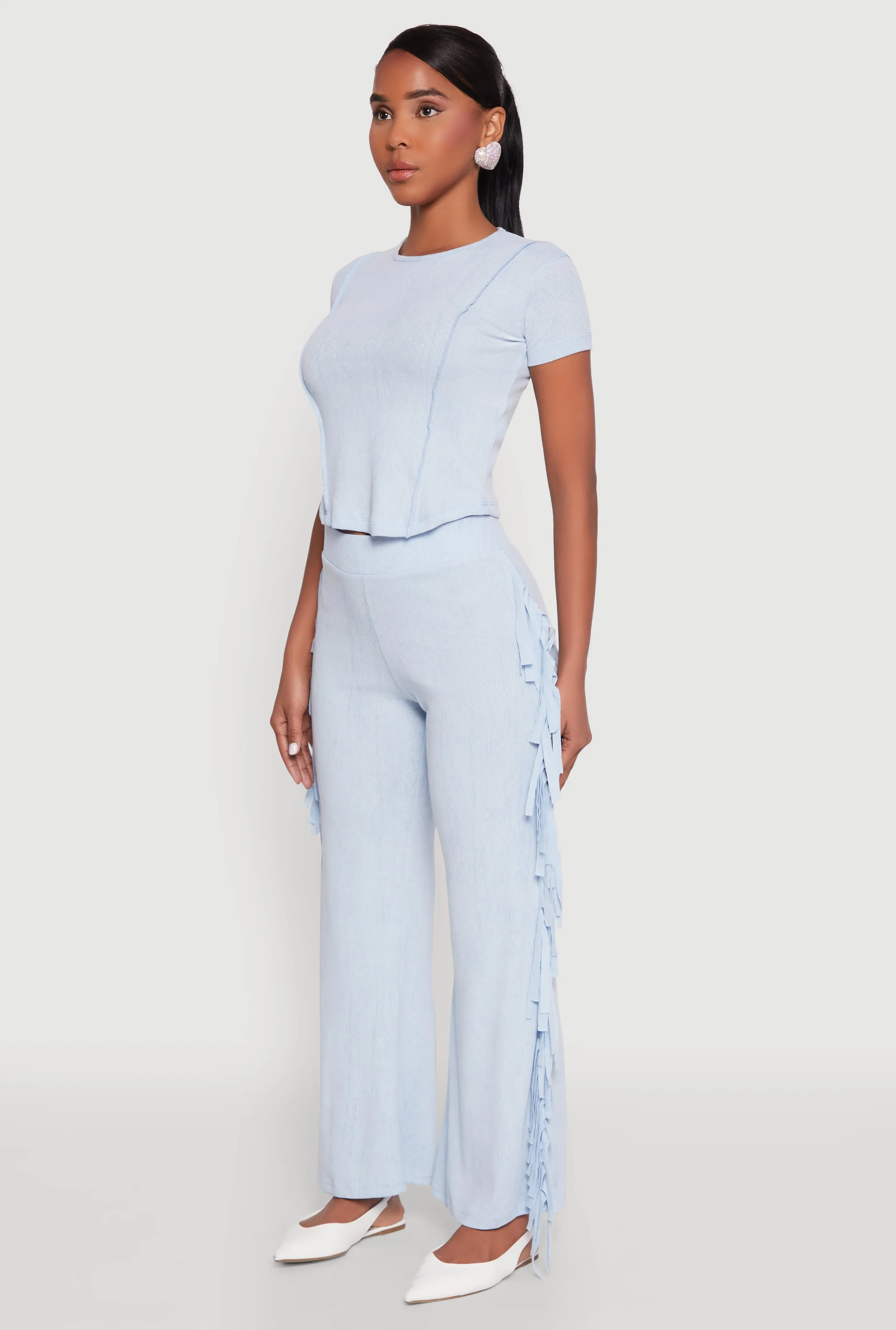 Mineral Wash Pintuck Short Sleeve Top sold by Rainbow product image thumbnail 5