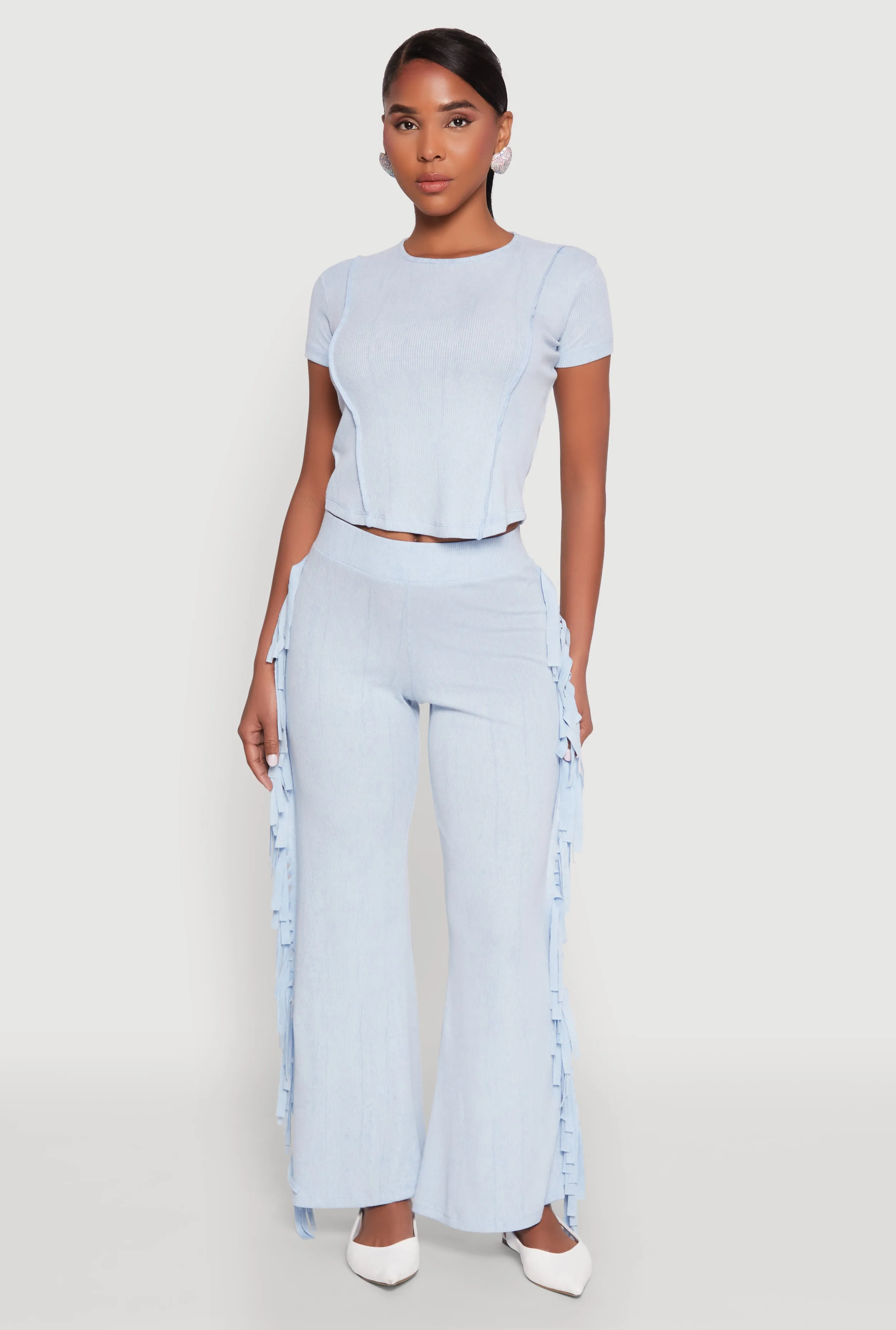 Mineral Wash Pintuck Short Sleeve Top sold by Rainbow product image thumbnail 3