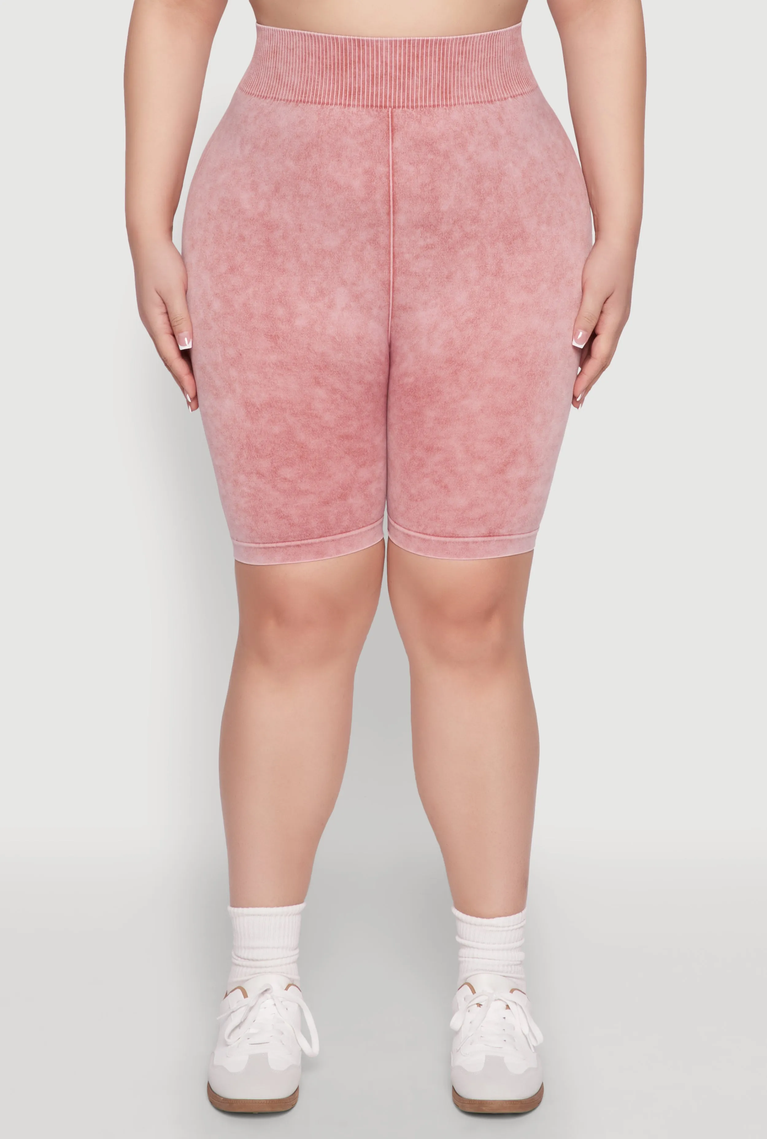 Plus Size Mineral Wash Seamless Biker Shorts sold by Rainbow product image thumbnail 3