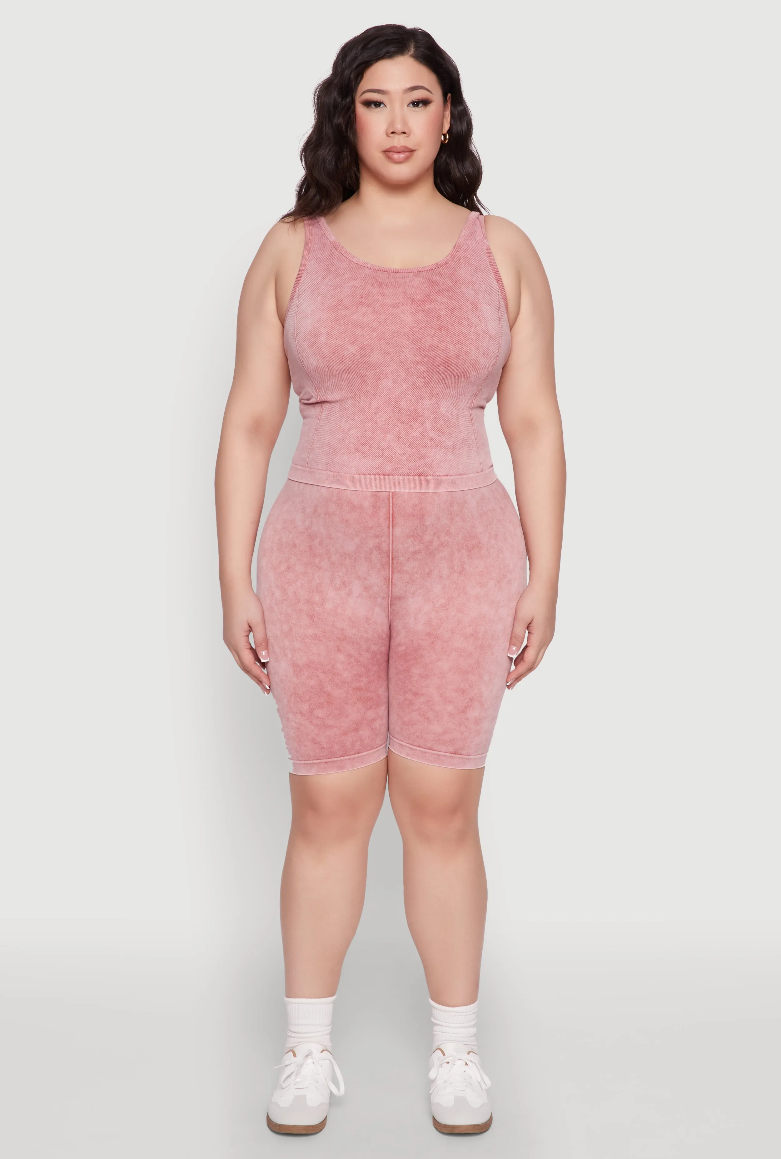 Plus Size Mineral Wash Seamless Biker Shorts sold by Rainbow product image thumbnail 2