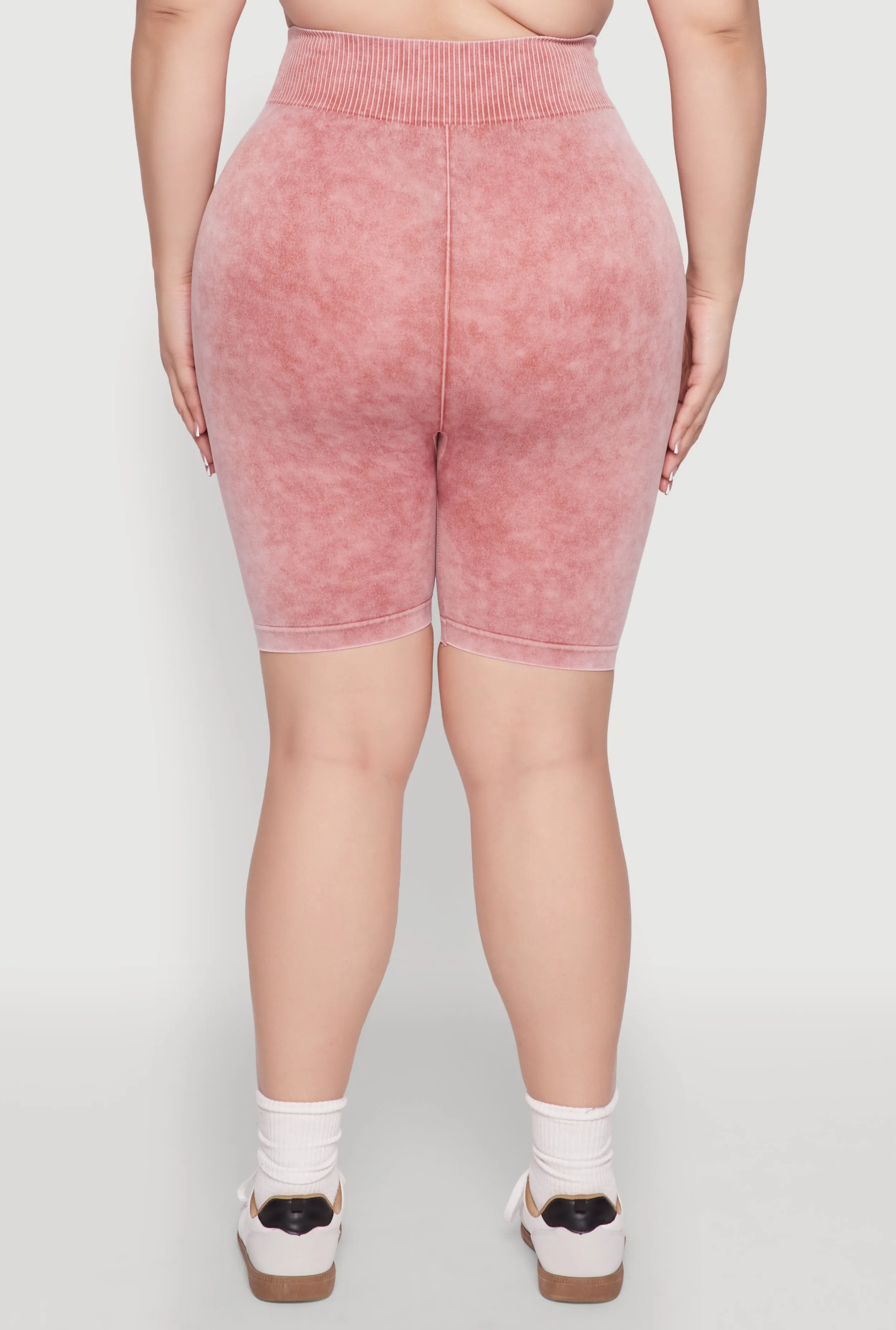 Plus Size Mineral Wash Seamless Biker Shorts sold by Rainbow product image thumbnail 5